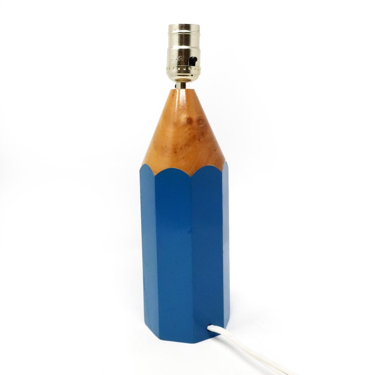 Vintage Blue Lightolier Pencil Lamp at 1stDibs