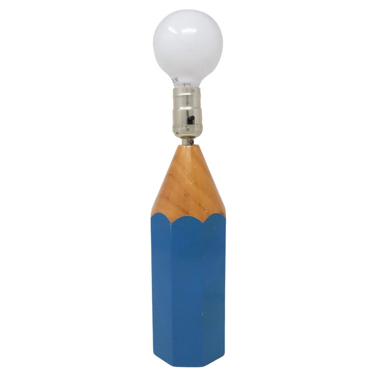 Vintage Blue Lightolier Pencil Lamp at 1stDibs