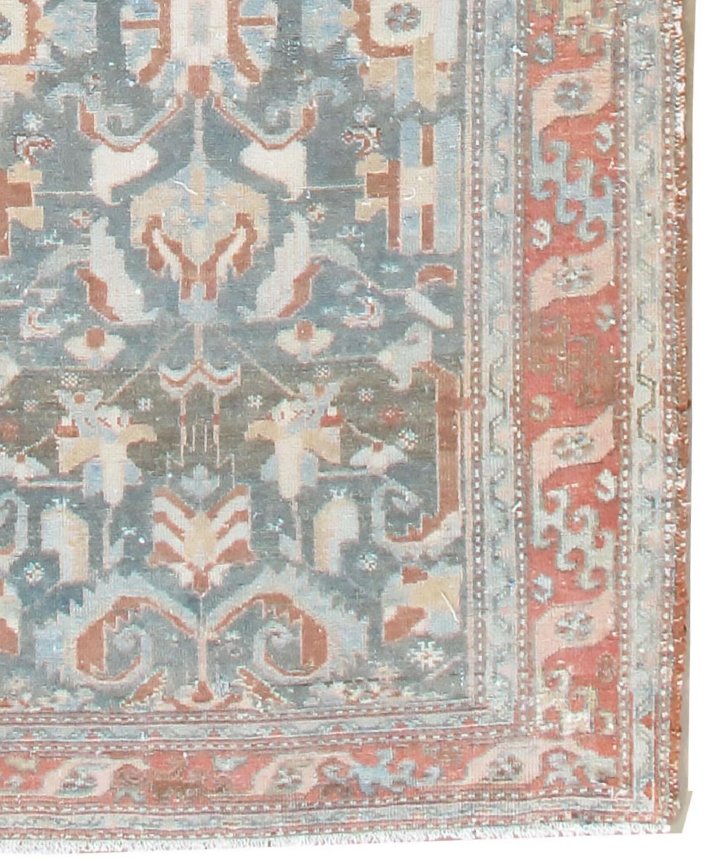 Vintage Blau Malayer Läufer, 3'3 x 12'10 (20. Jahrhundert) im Angebot