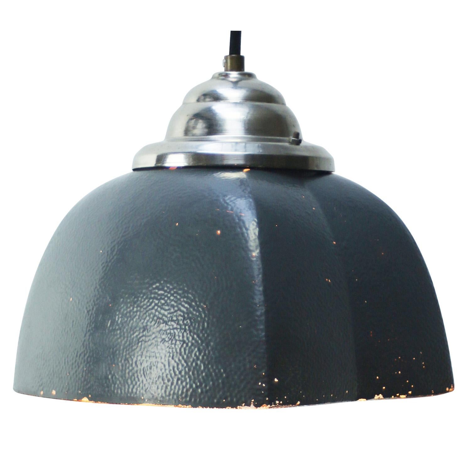 Industriale Lampada a sospensione in vetro specchio Mercury blu vintage in vendita