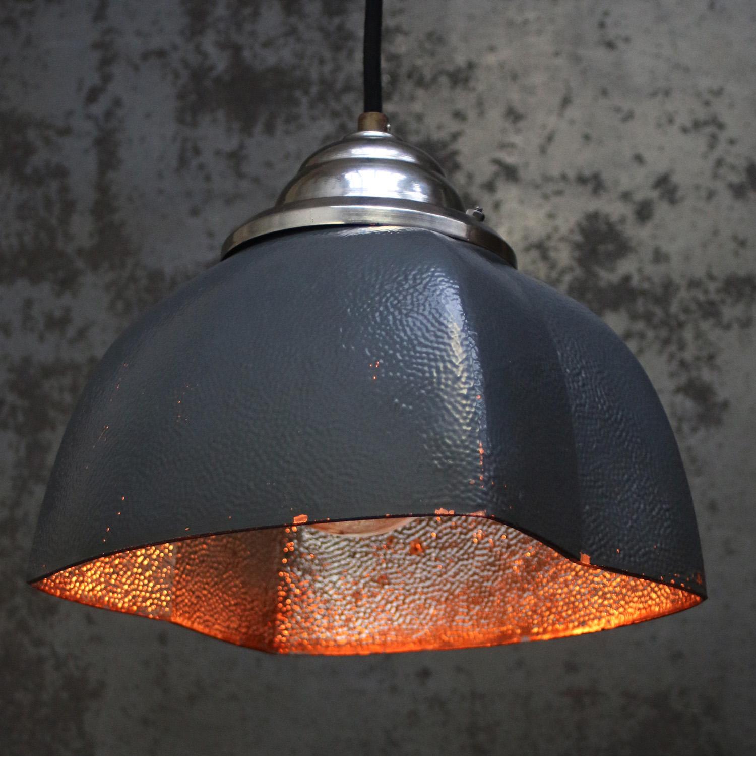 Tedesco Lampada a sospensione in vetro specchio Mercury blu vintage in vendita