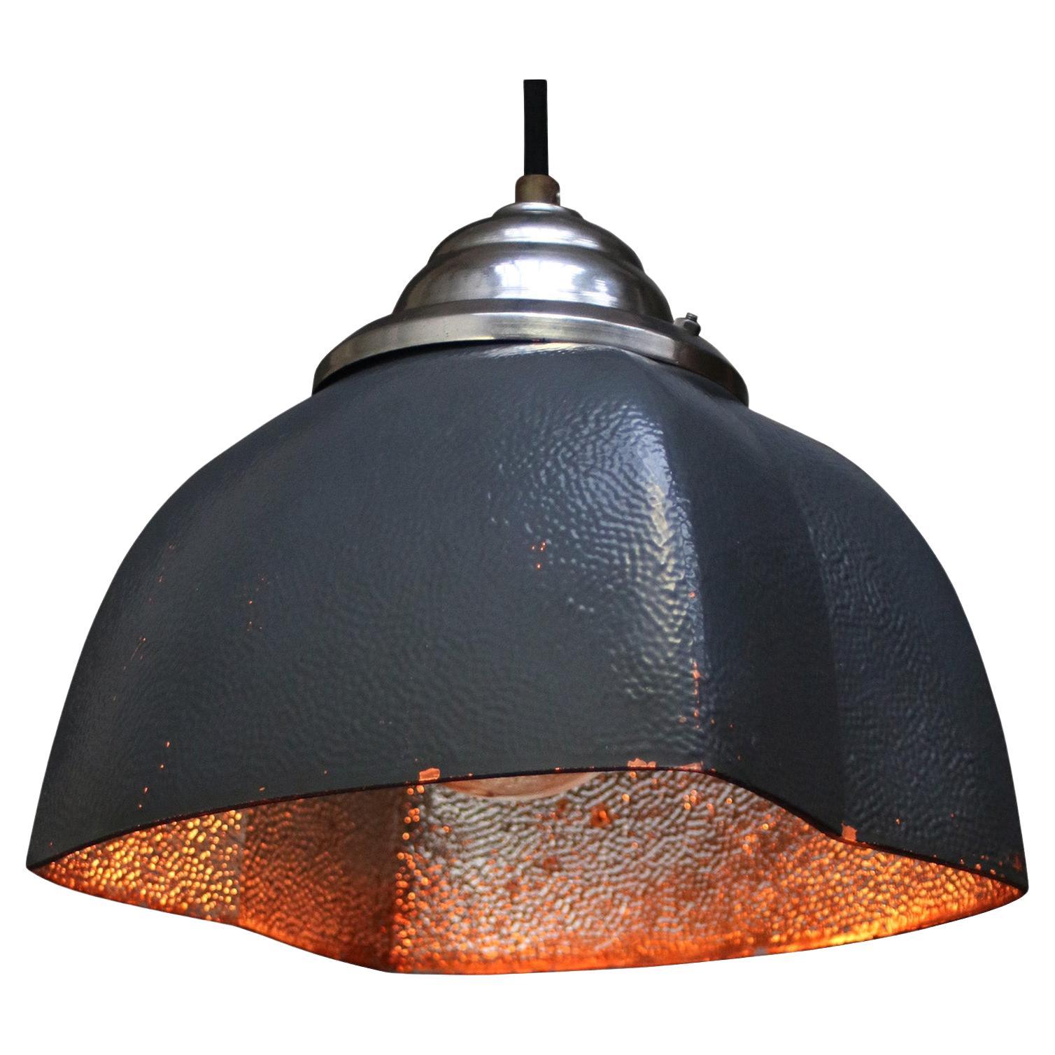 Lampada a sospensione in vetro specchio Mercury blu vintage in vendita