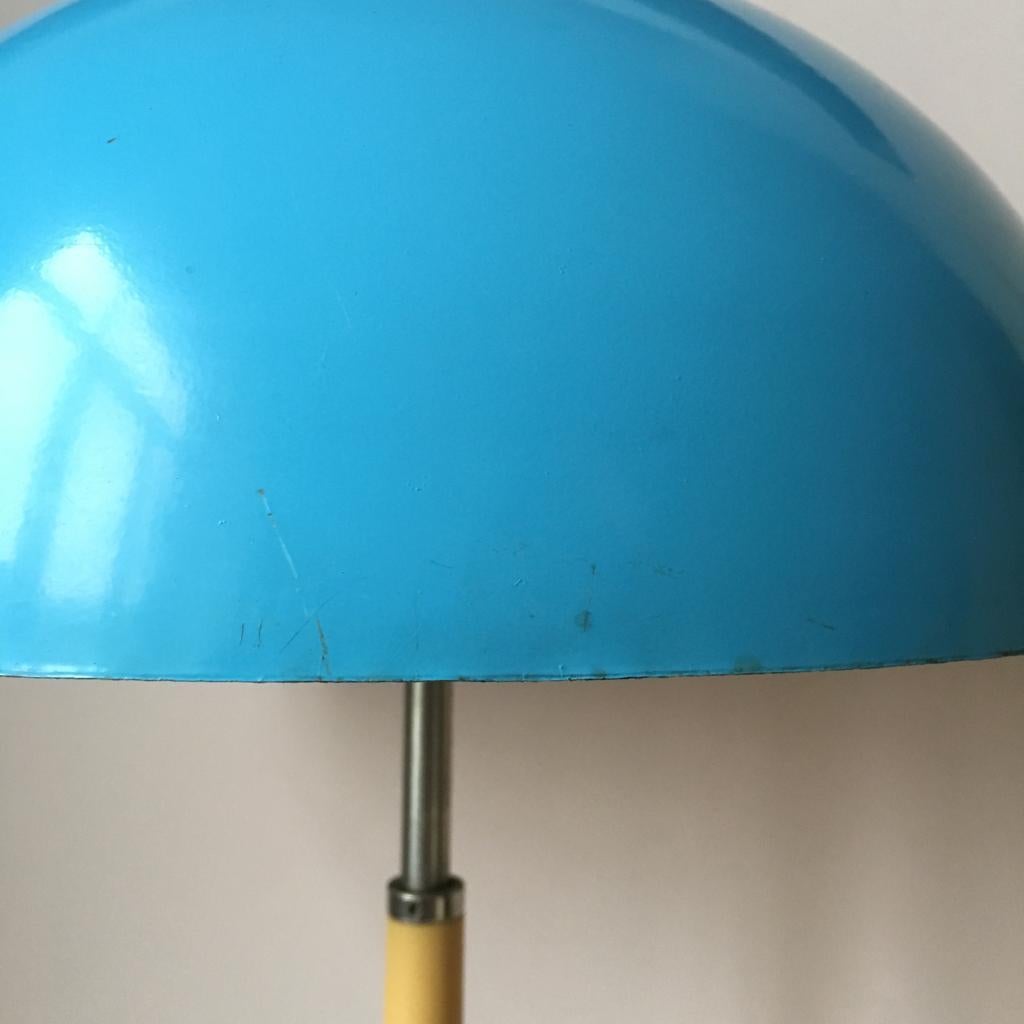 Late 20th Century Vintage Blue Metal Table Lamp, 1970s