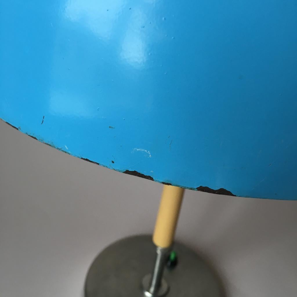 Vintage Blue Metal Table Lamp, 1970s 1