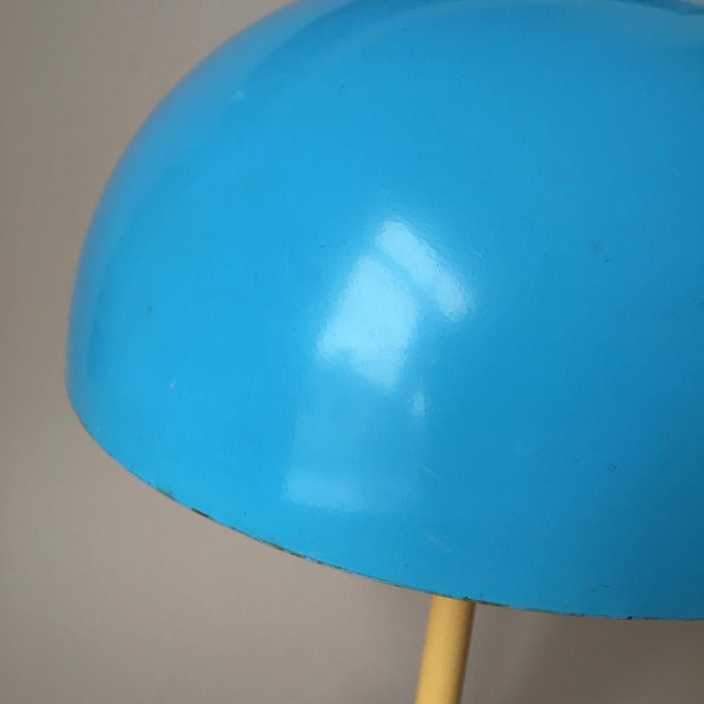 Vintage Blue Metal Table Lamp, 1970s 2