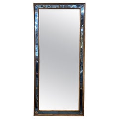 Vintage Blue Mirror with Gilt Frame