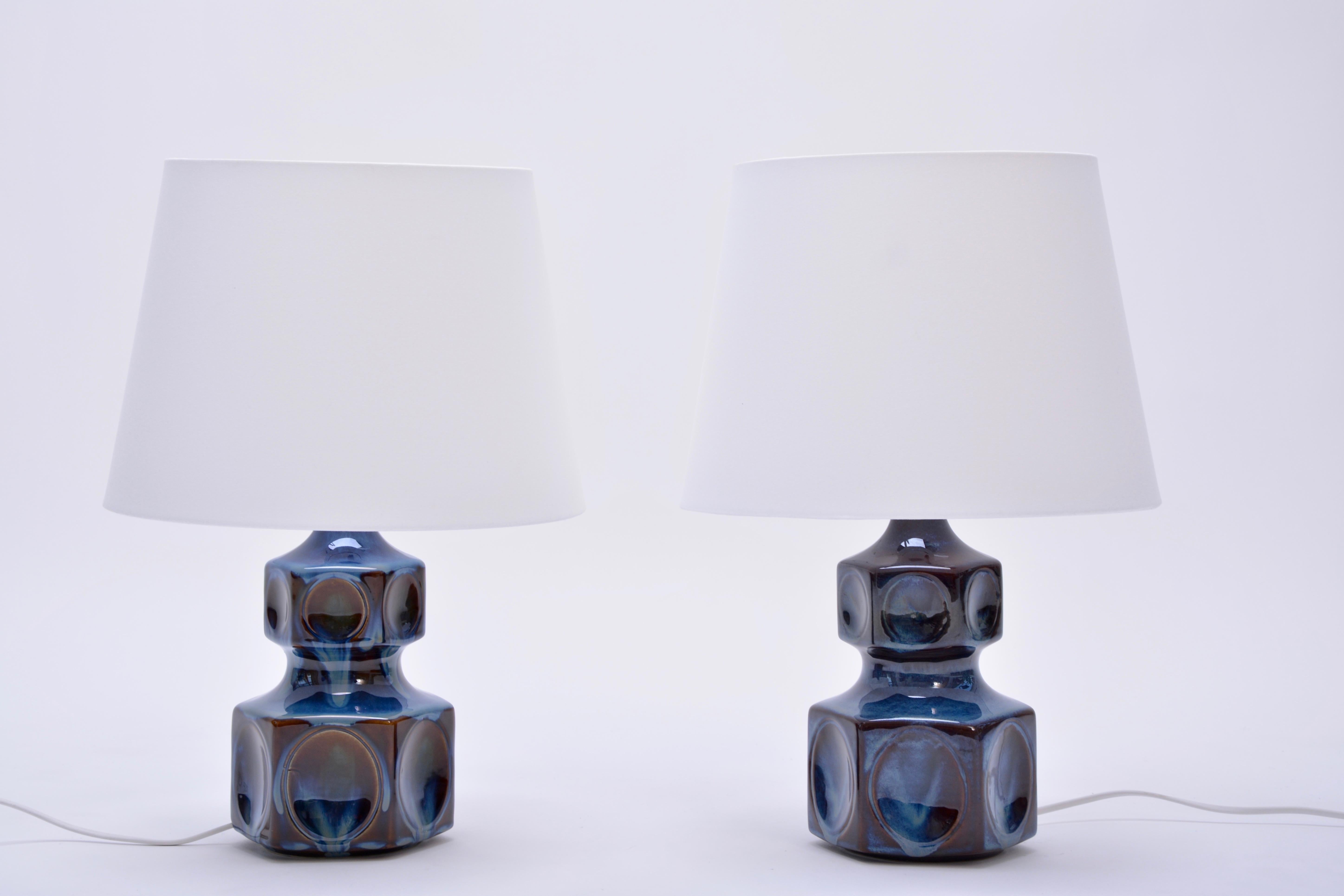 20th Century Vintage Blue Model 1062 Table Lamps from Søholm, 1970s, Set of 2