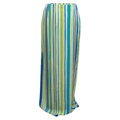Vintage Blue & Multicolor Oscar de la Renta Striped Skirt Size US 8