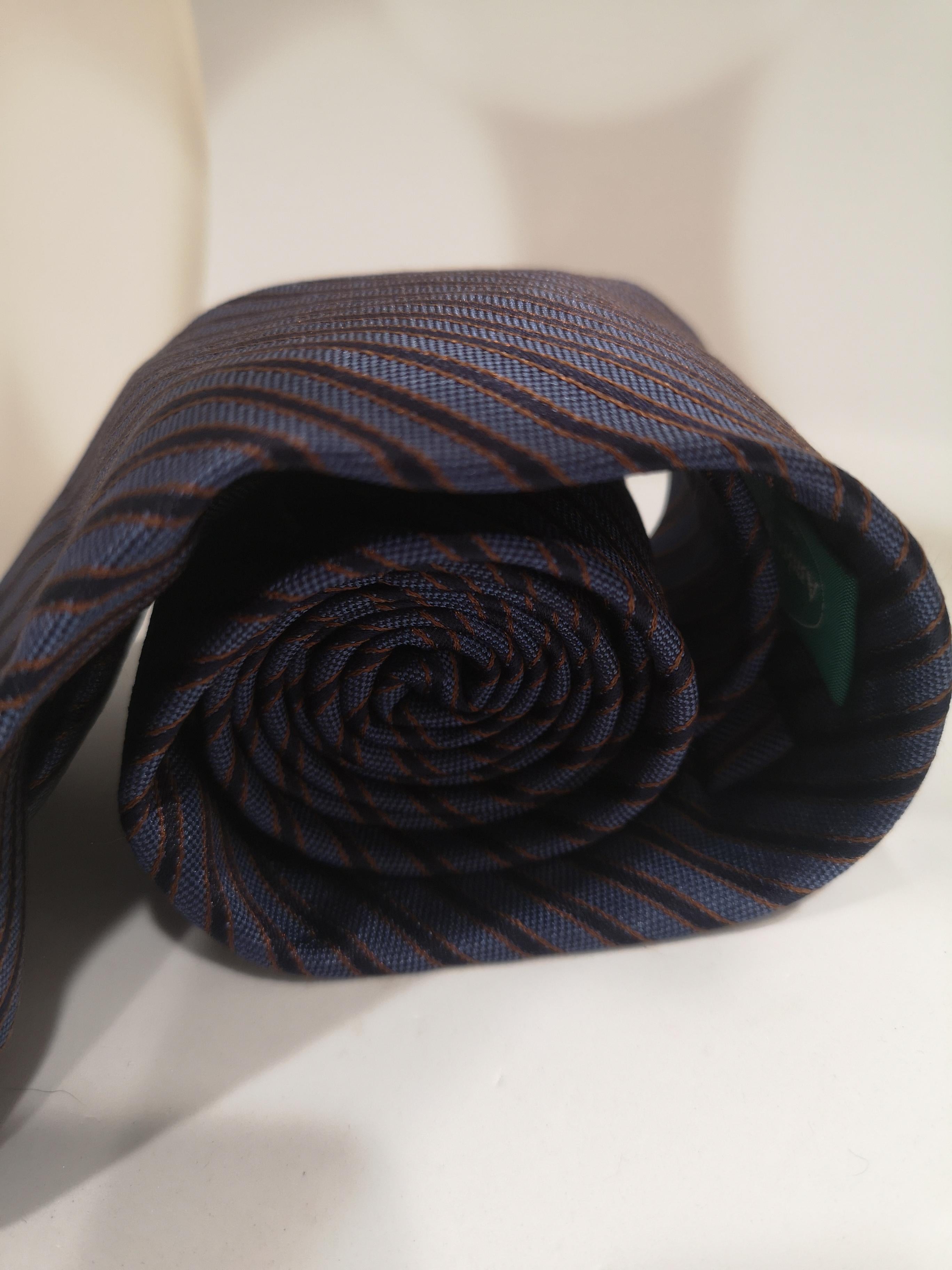 Vintage blue multicoloured silk tie In Good Condition In Capri, IT