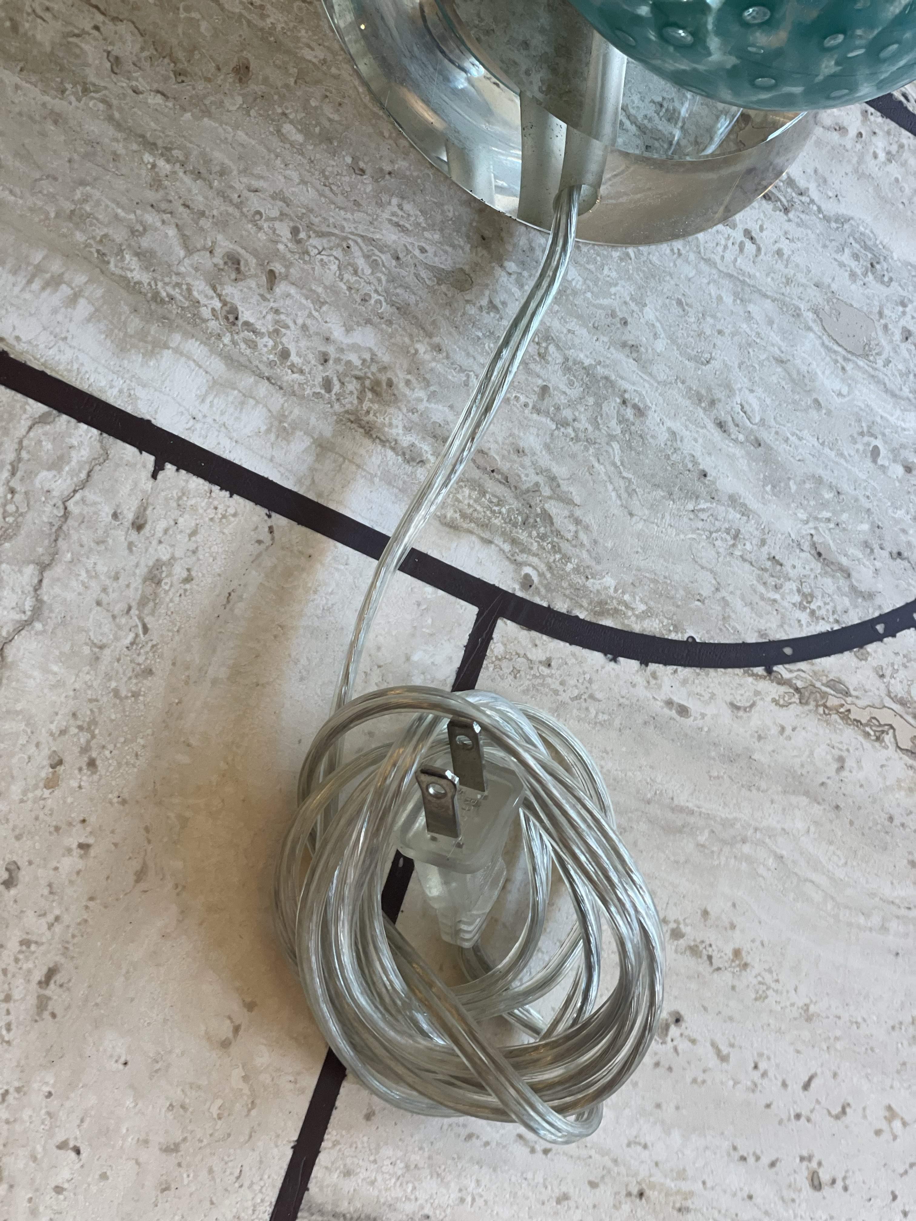 Late 20th Century Vintage Blue Murano Lamps - a Pair For Sale