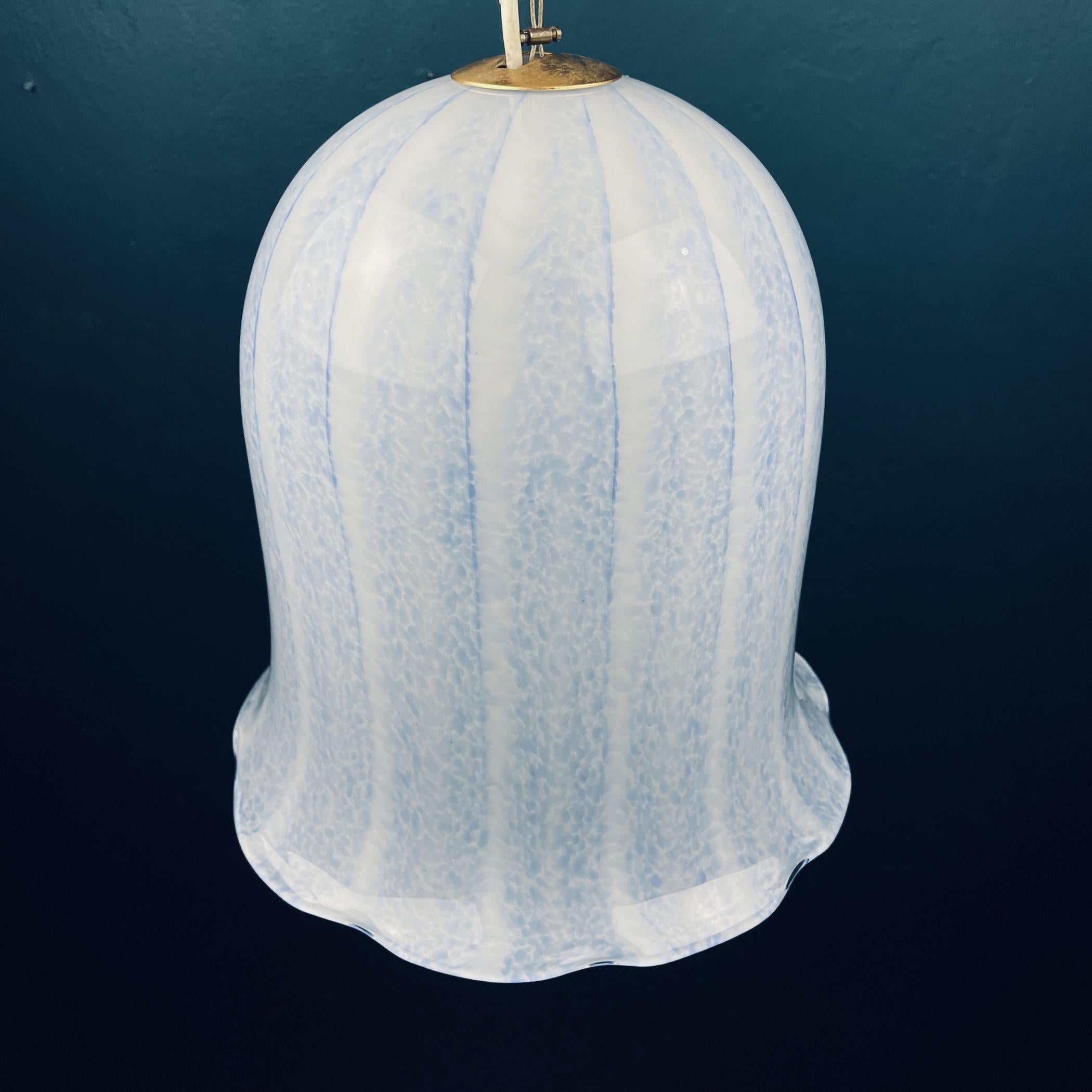 Late 20th Century Vintage Blue Murano Pendant Lamp by Manufacture 