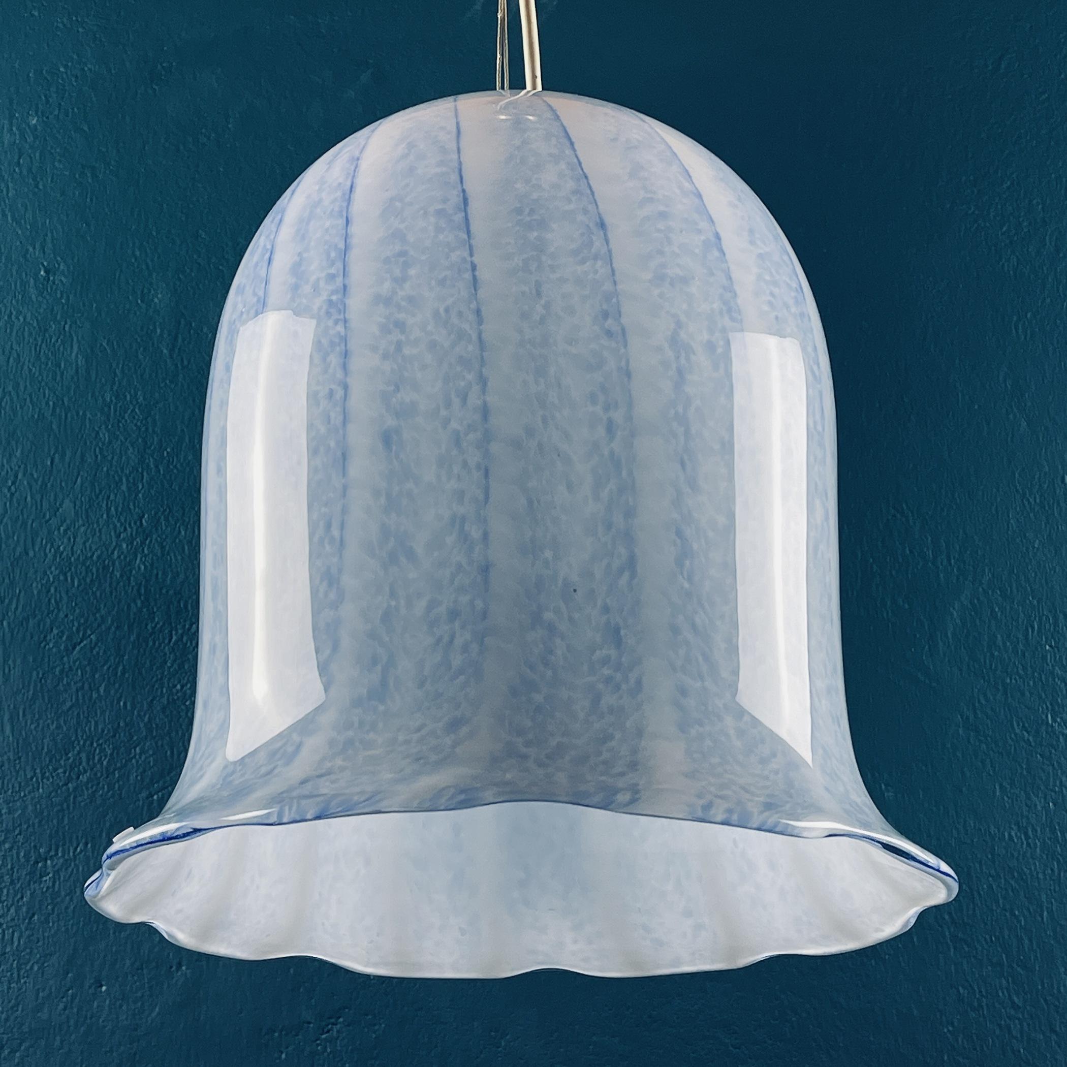 Murano Glass Vintage Blue Murano Pendant Lamp by Manufacture 