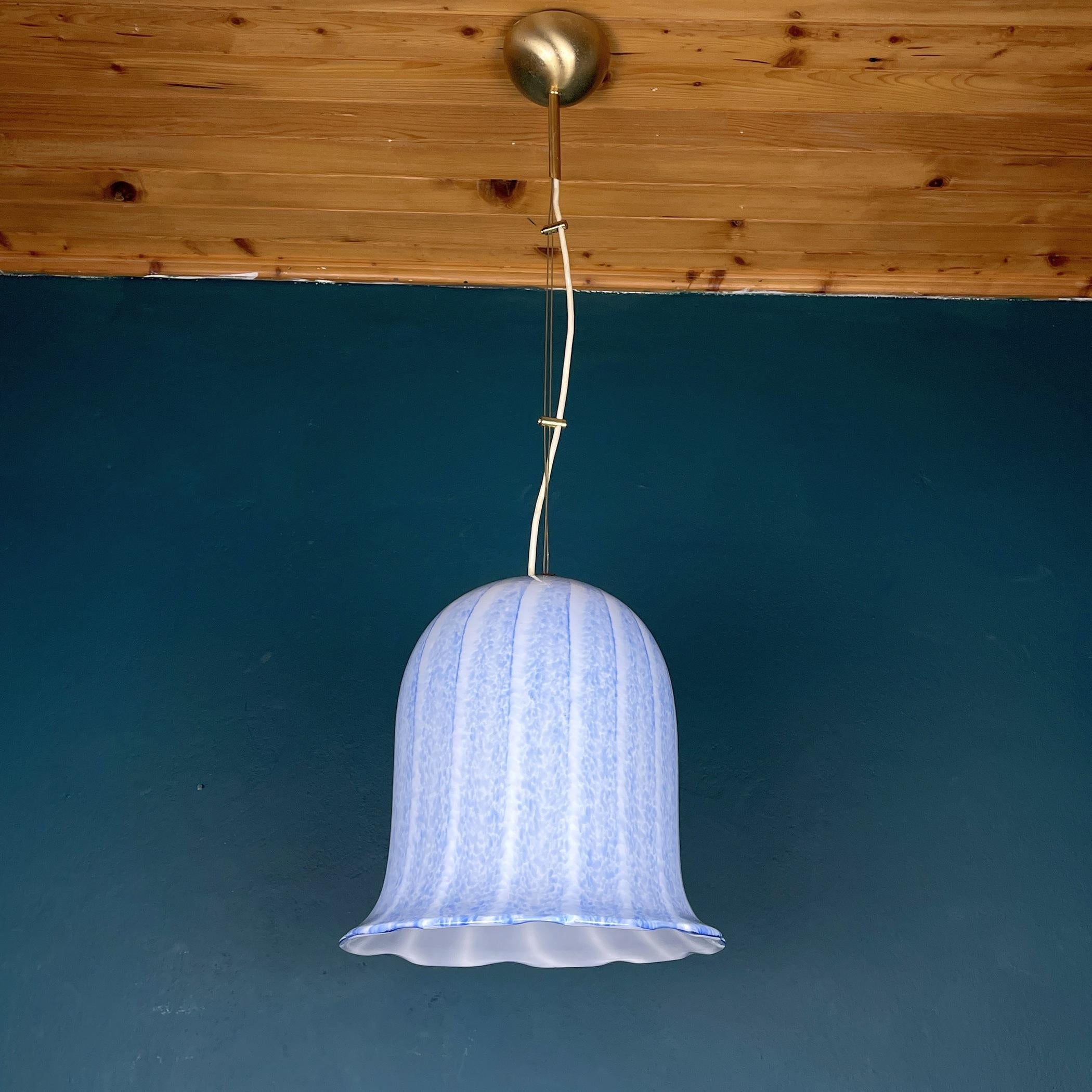 Vintage Blue Murano Pendant Lamp by Manufacture 