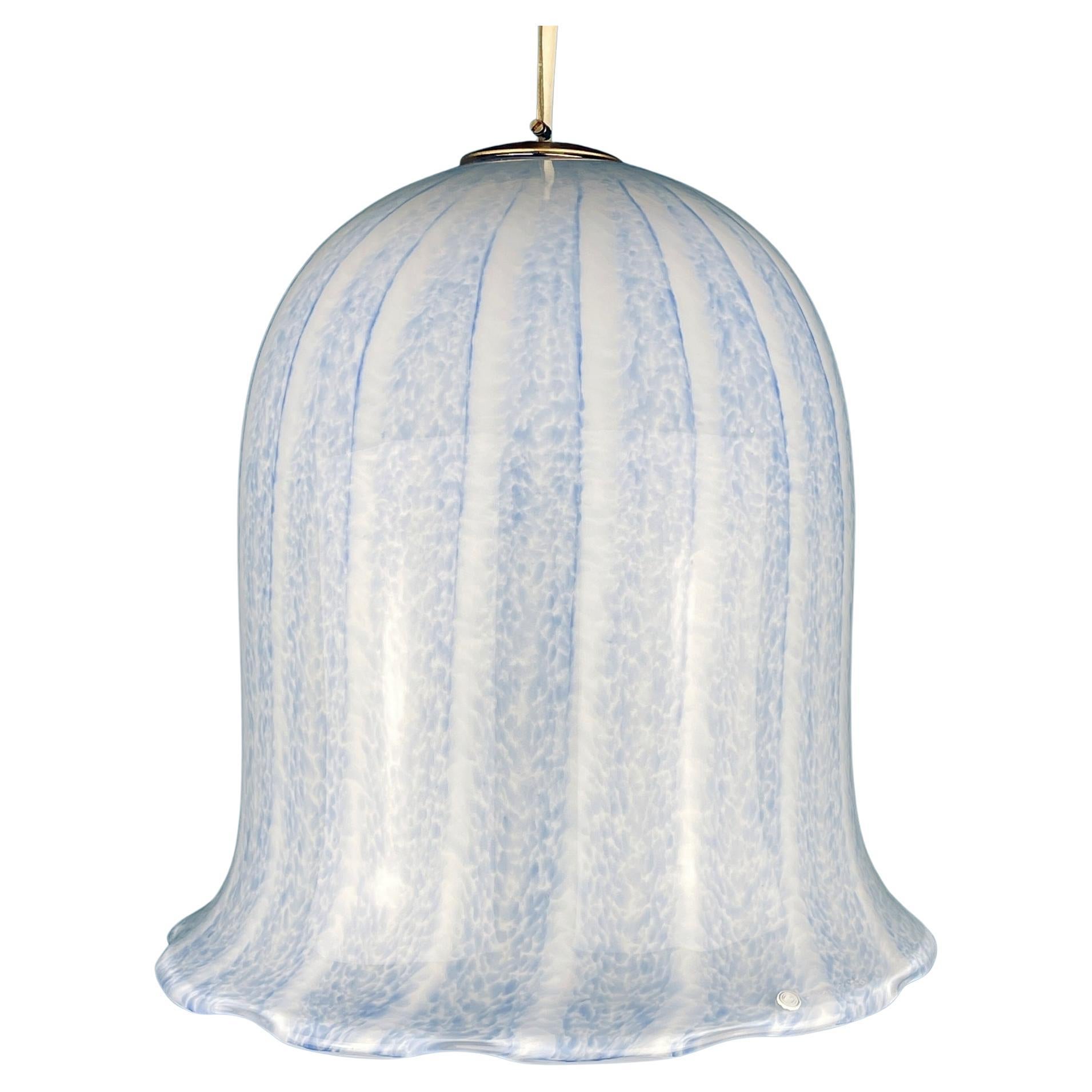 Vintage Blue Murano Pendant Lamp by Manufacture "La Murrina" Italy 1980s