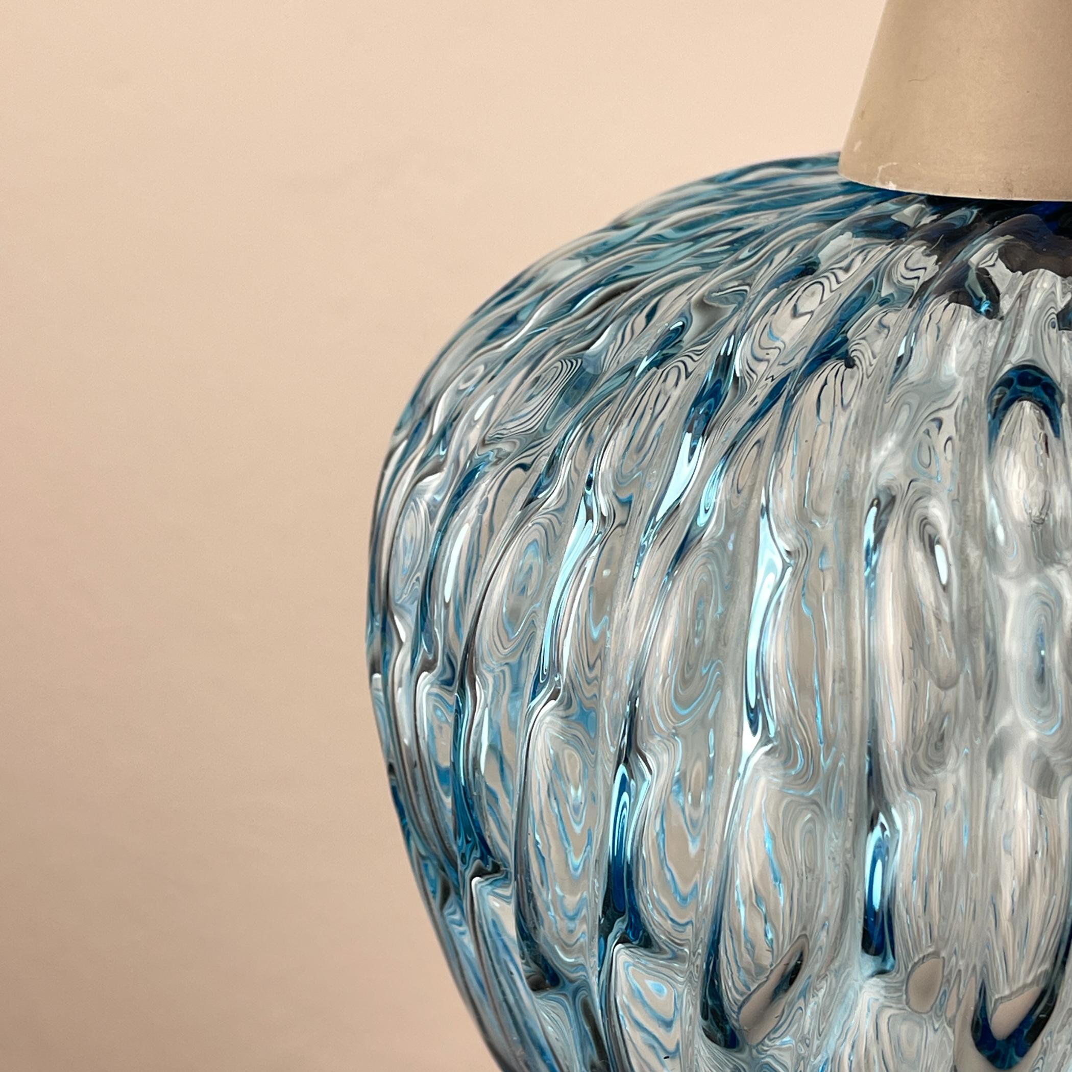 Lámpara colgante vintage azul de Murano de Stilnovo, Italia Años 50 en venta 4