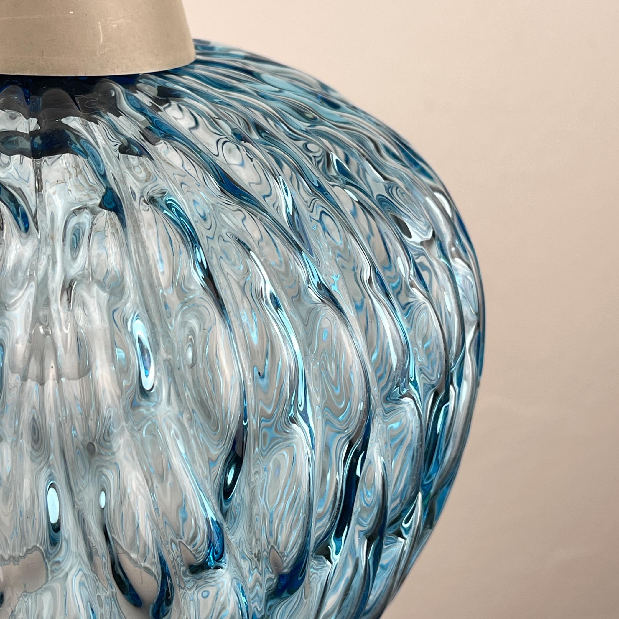 Lámpara colgante vintage azul de Murano de Stilnovo, Italia Años 50 en venta 7
