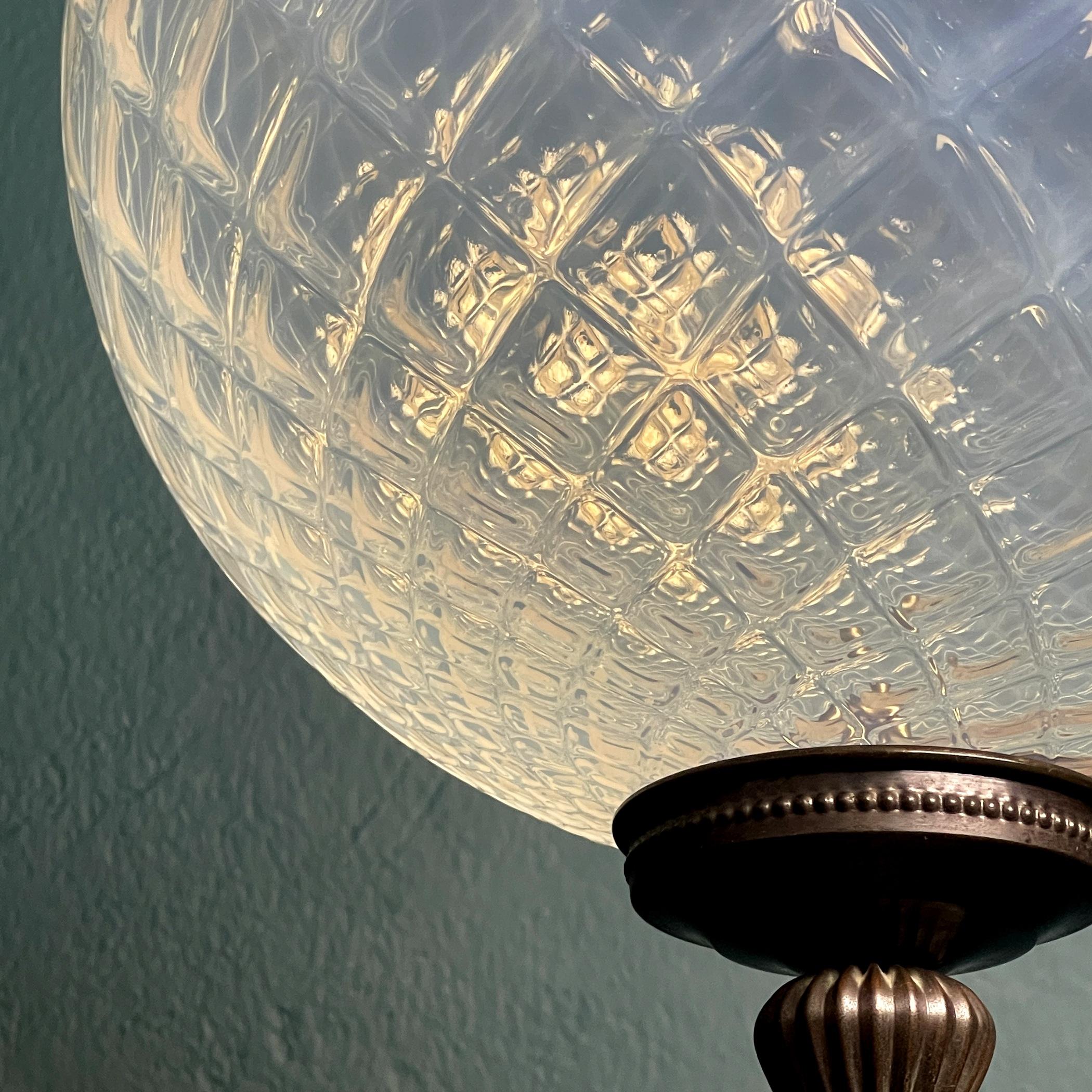 Vintage Blue Murano Sphere Ball Pendant Lamp, Italy, 1970s For Sale 4