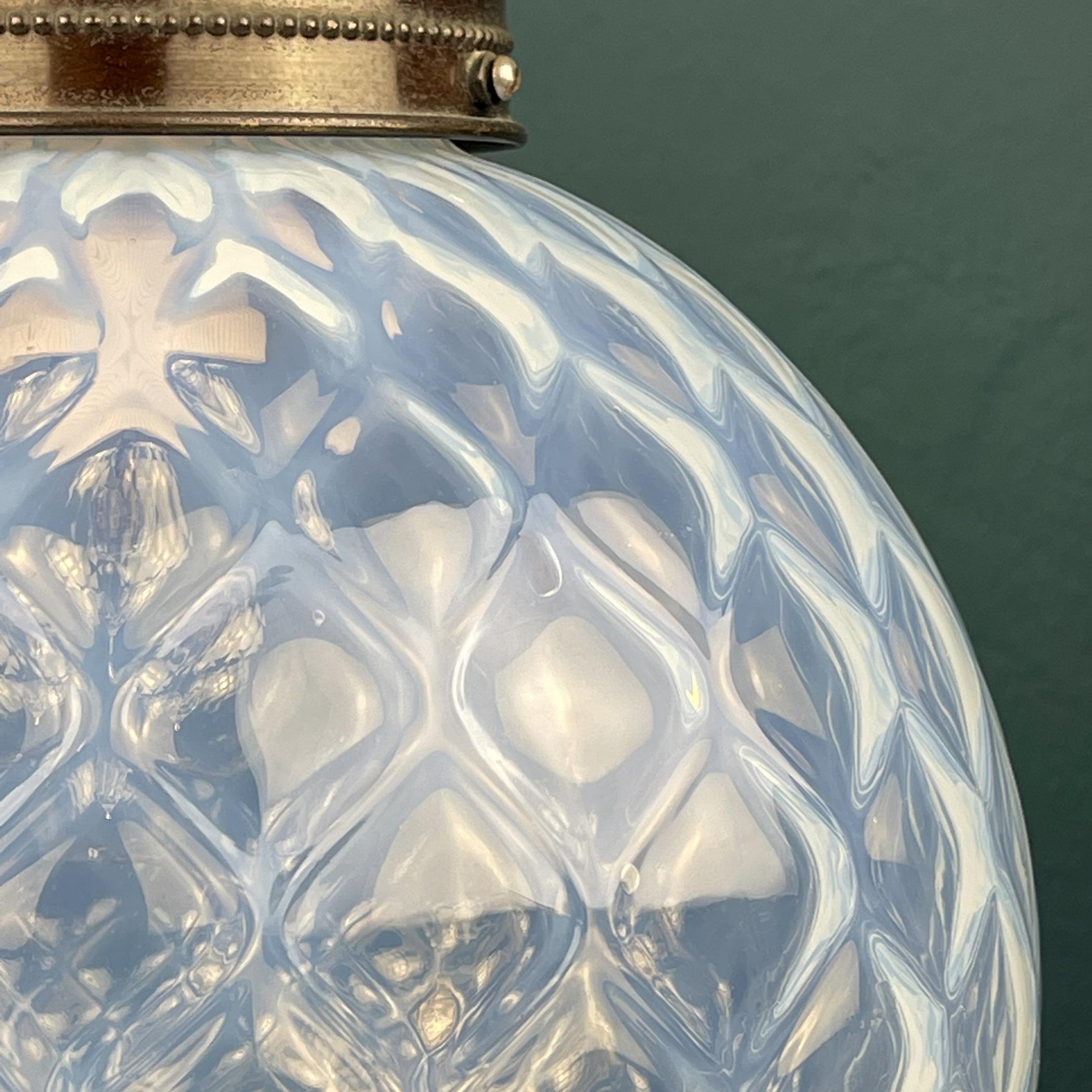 Vintage Blue Murano Sphere Ball Pendant Lamp, Italy, 1970s For Sale 5