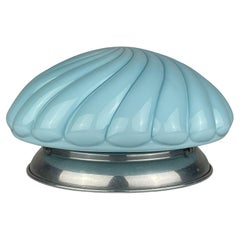 Vintage blue opaline table lamp, Italy 1950s