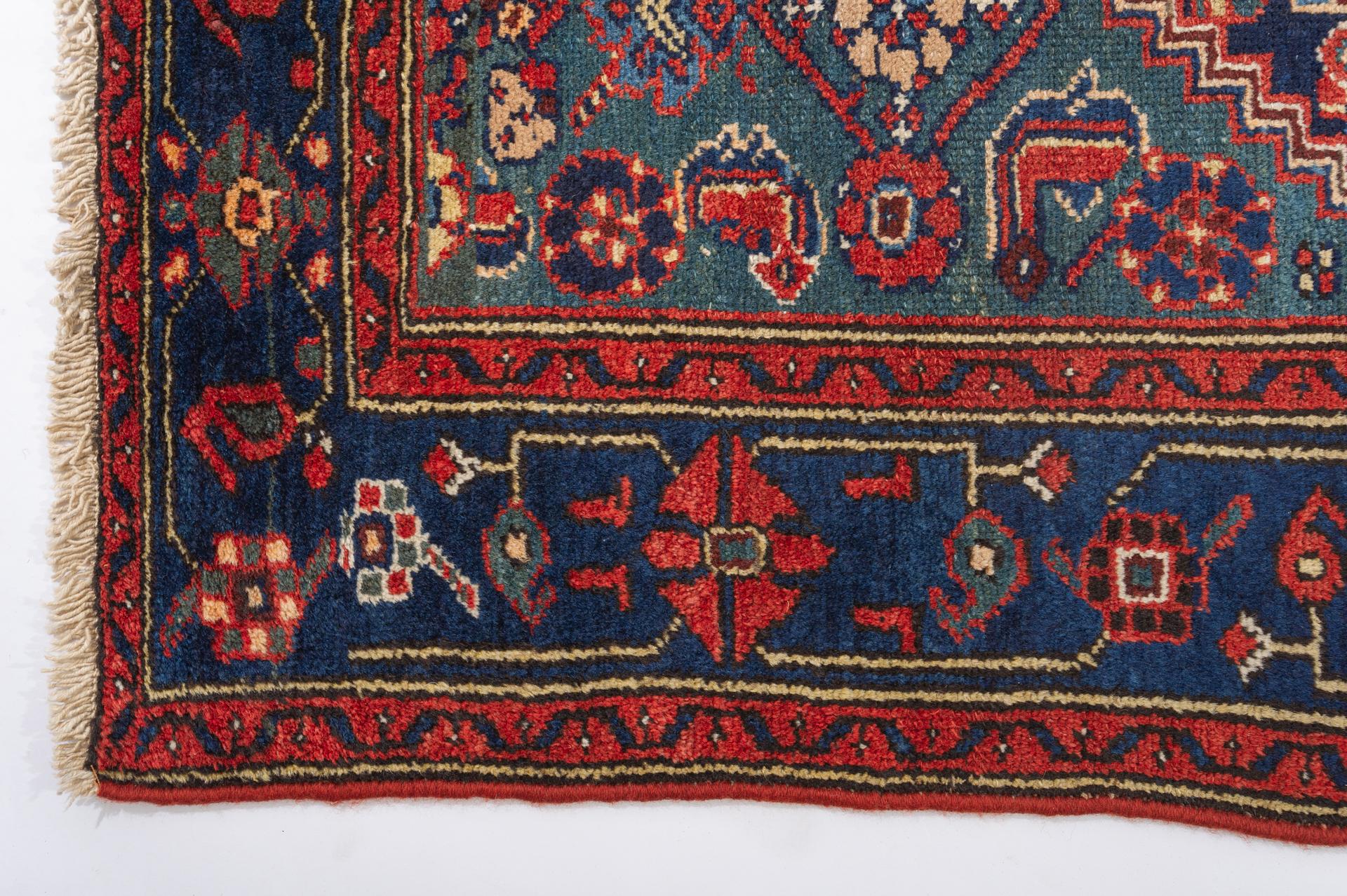 Vintage Blue Oriental Carpet In Good Condition For Sale In Alessandria, Piemonte