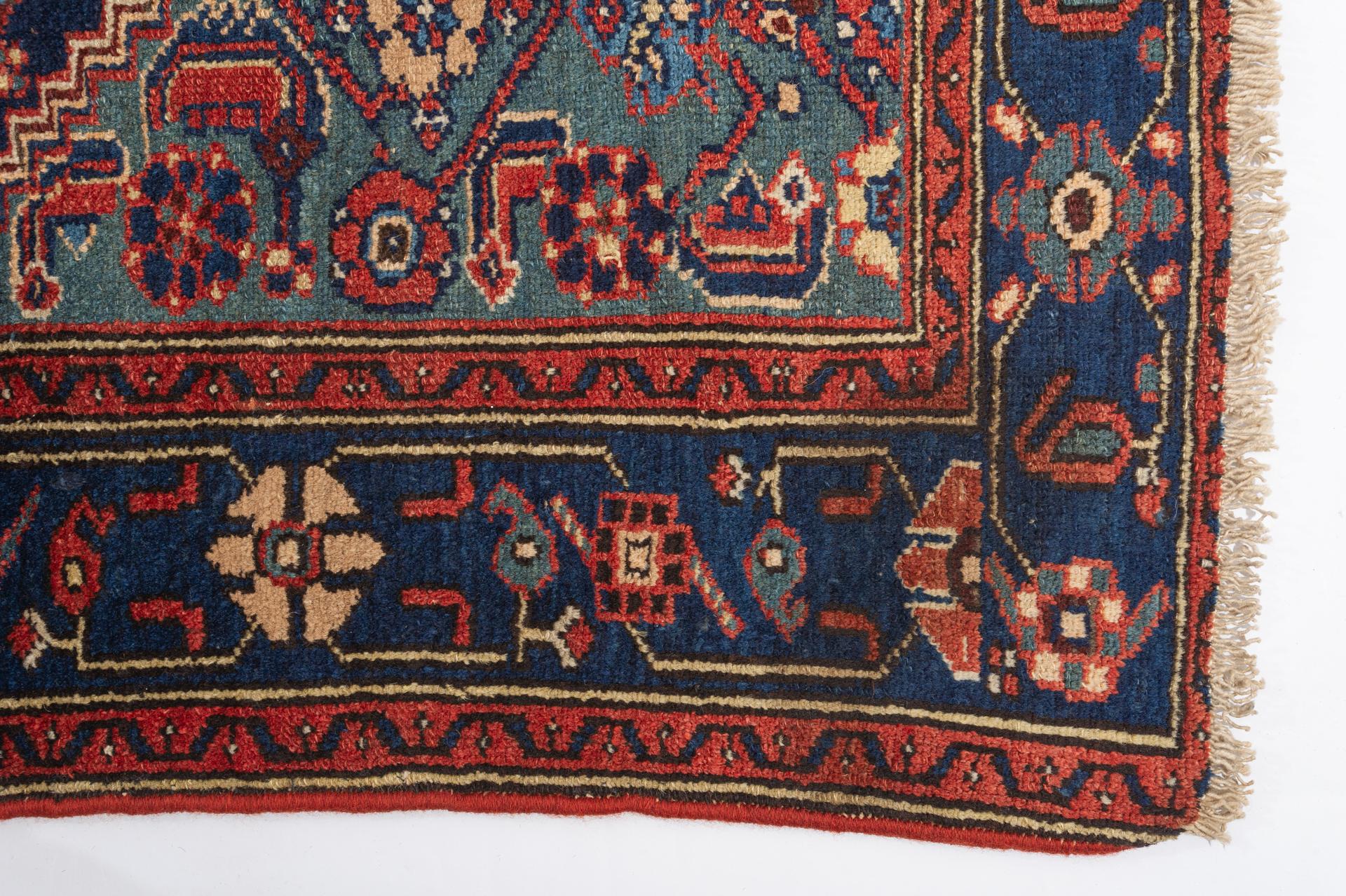 Vintage Blue Oriental Carpet For Sale 1