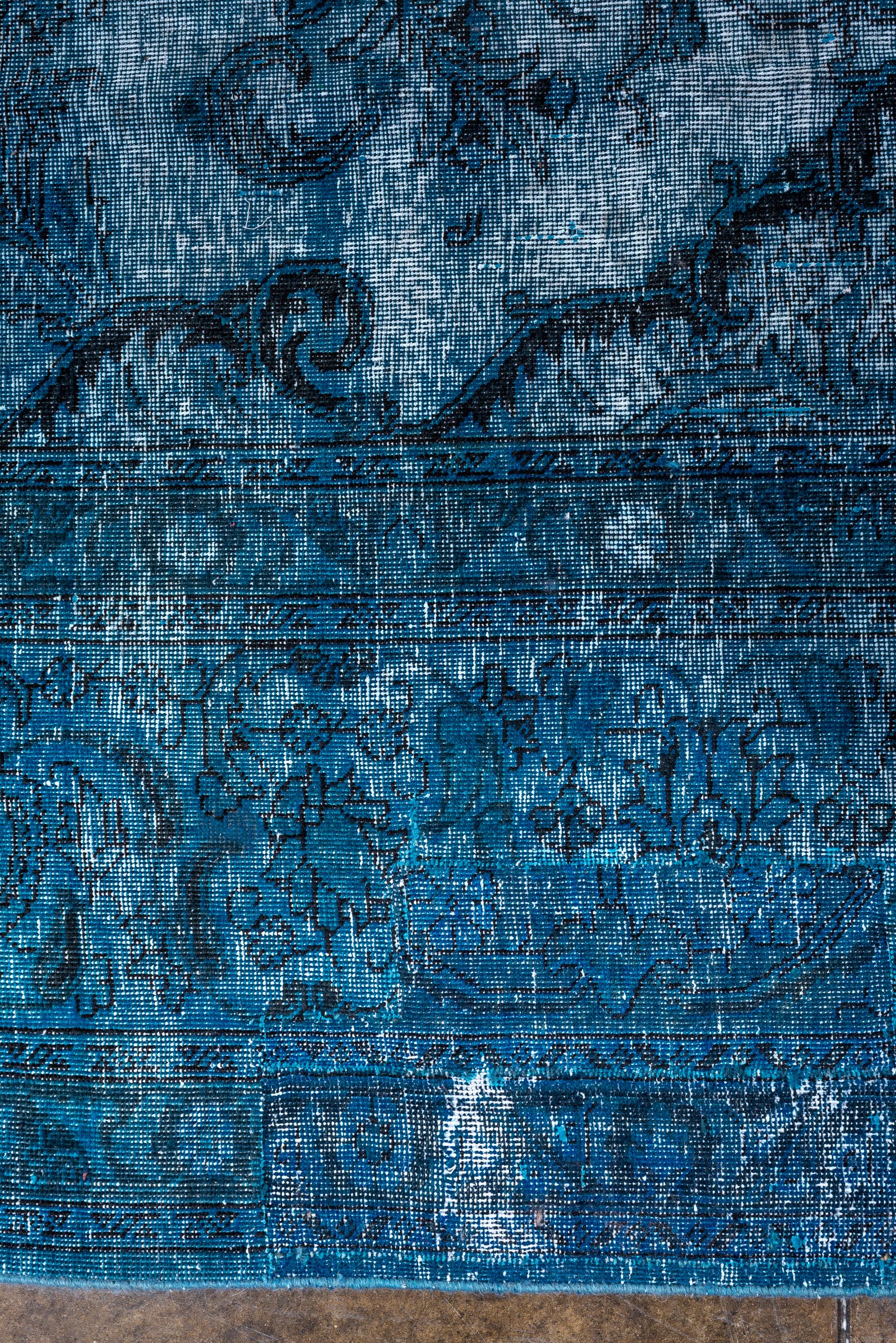 Vintage Blue Overdye Rug In Good Condition For Sale In New York, NY