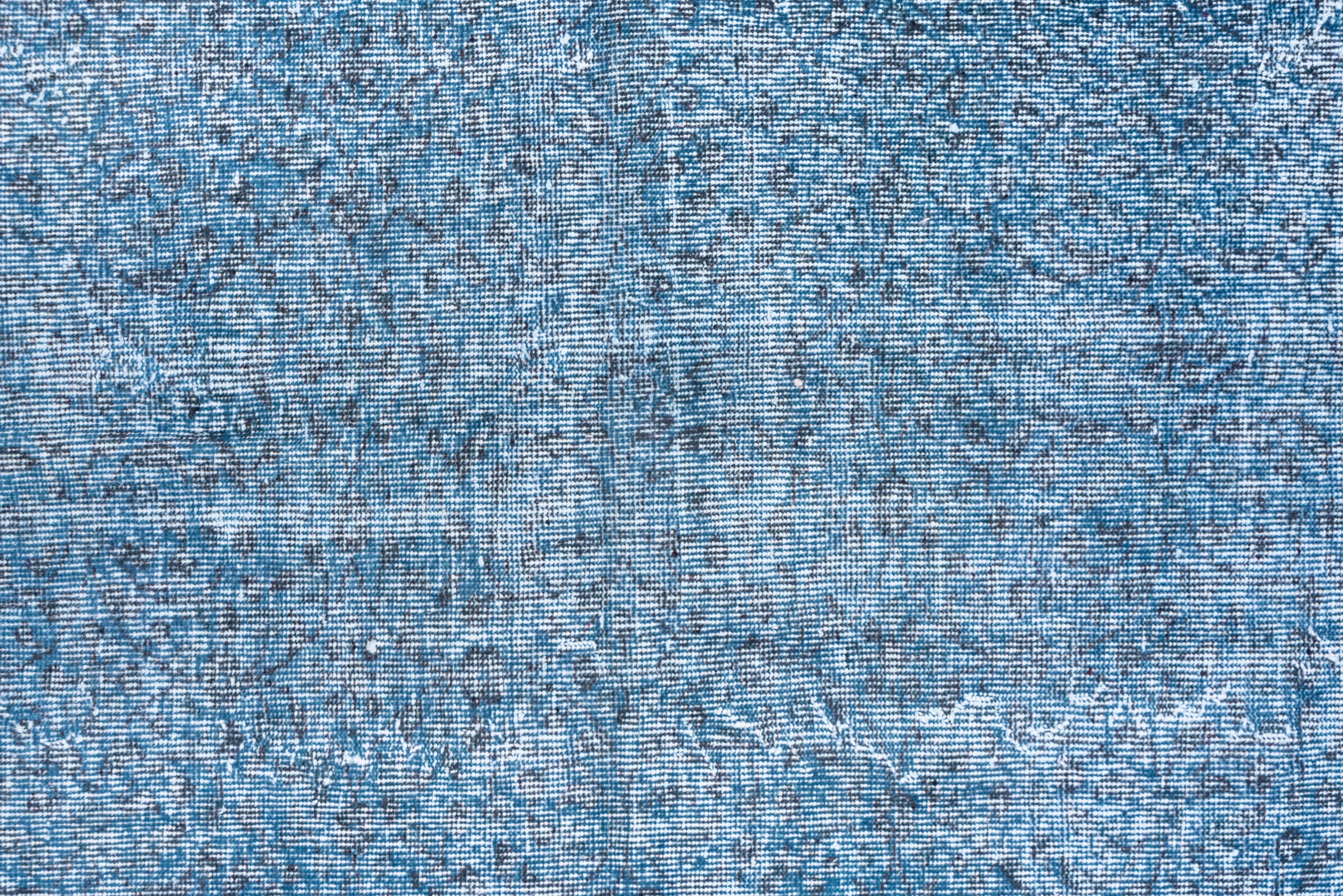 Mid-Century Modern Vintage Blue Overdyed Blue Rug, Shabby Chic For Sale