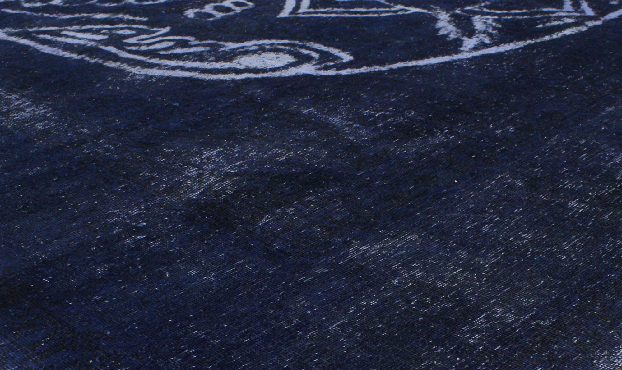 Gothic Vintage Blue Overdyed Skull Rug Inspired by Alexander McQueen For Sale
