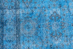 Vintage Blue Overdyed Wool Rug