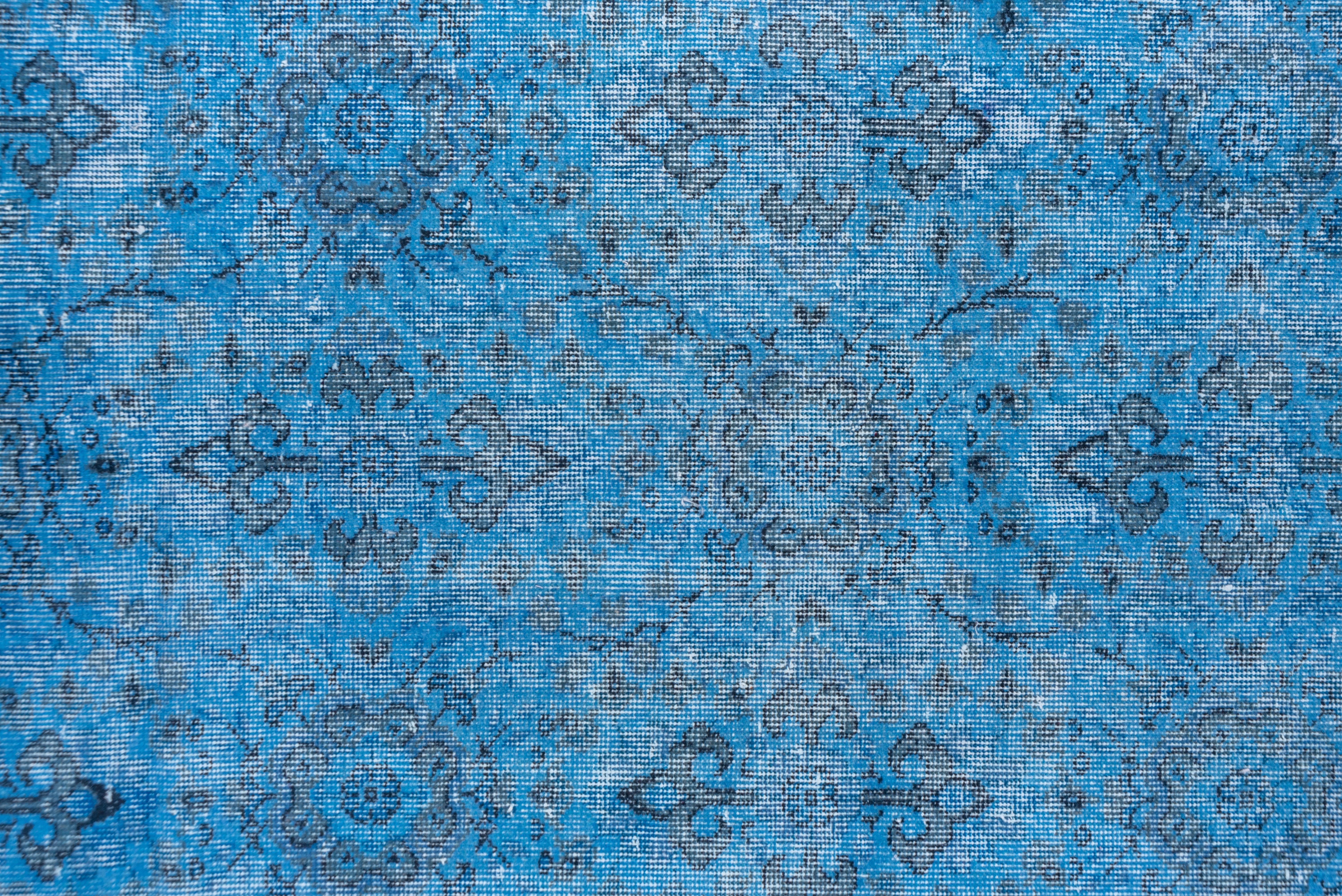 Mid-Century Modern Vintage Blue Overdyed Wool Rug For Sale