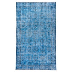 Vintage Blue Overdyed Wool Rug