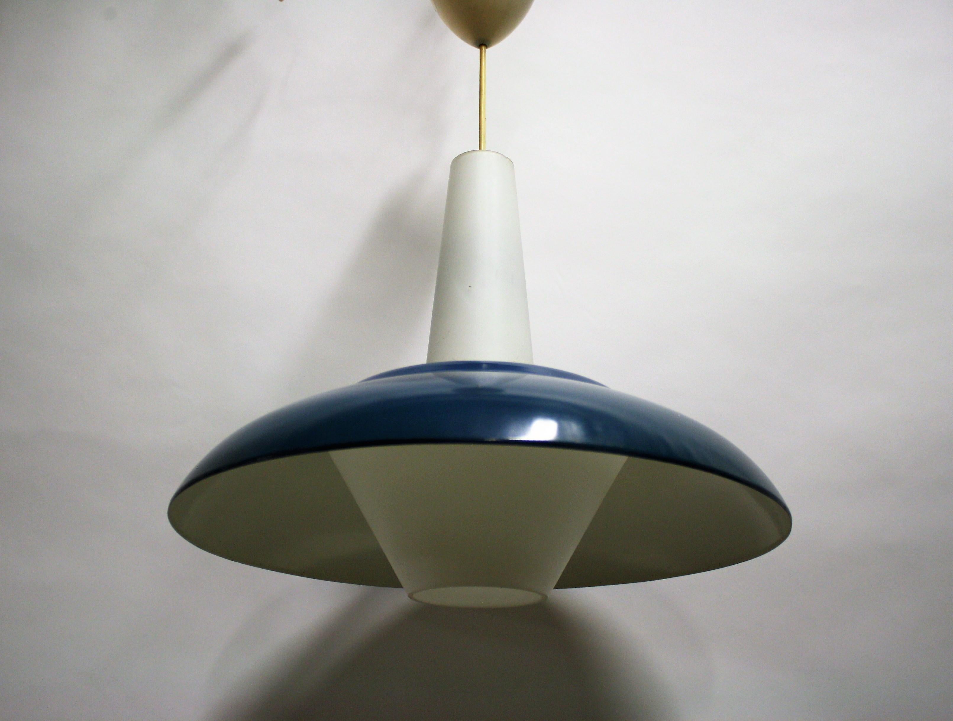 Space Age Vintage Blue Pendant Light by Philips, 1960s