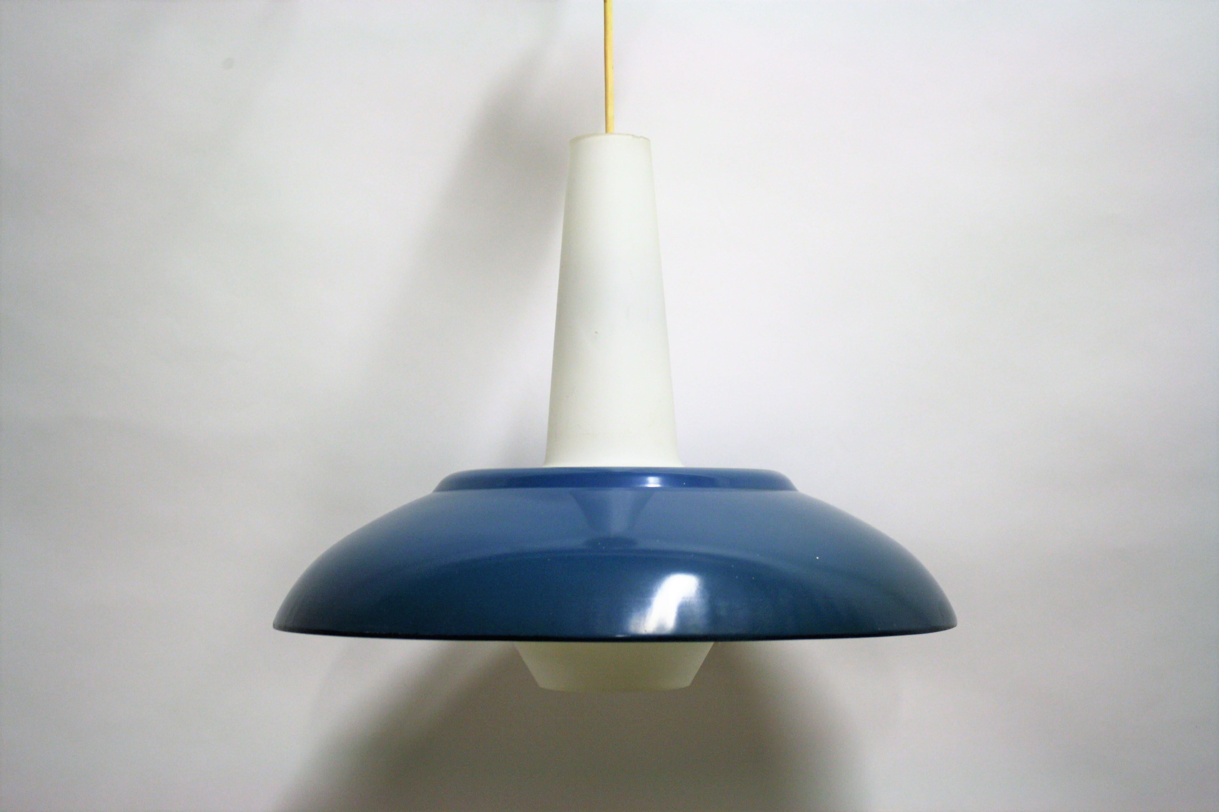 Dutch Vintage Blue Pendant Light by Philips, 1960s