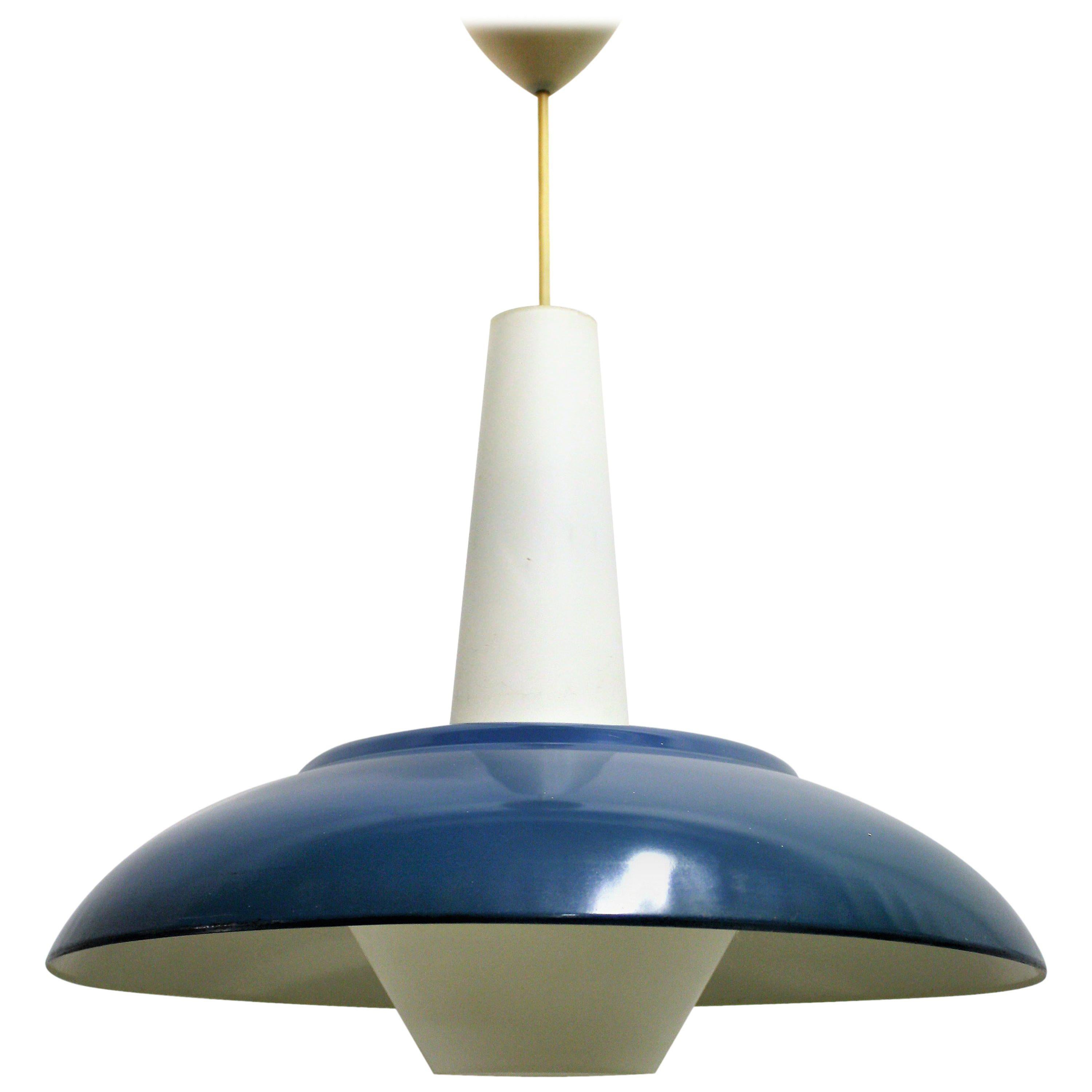 Vintage Blue Pendant Light by Philips, 1960s