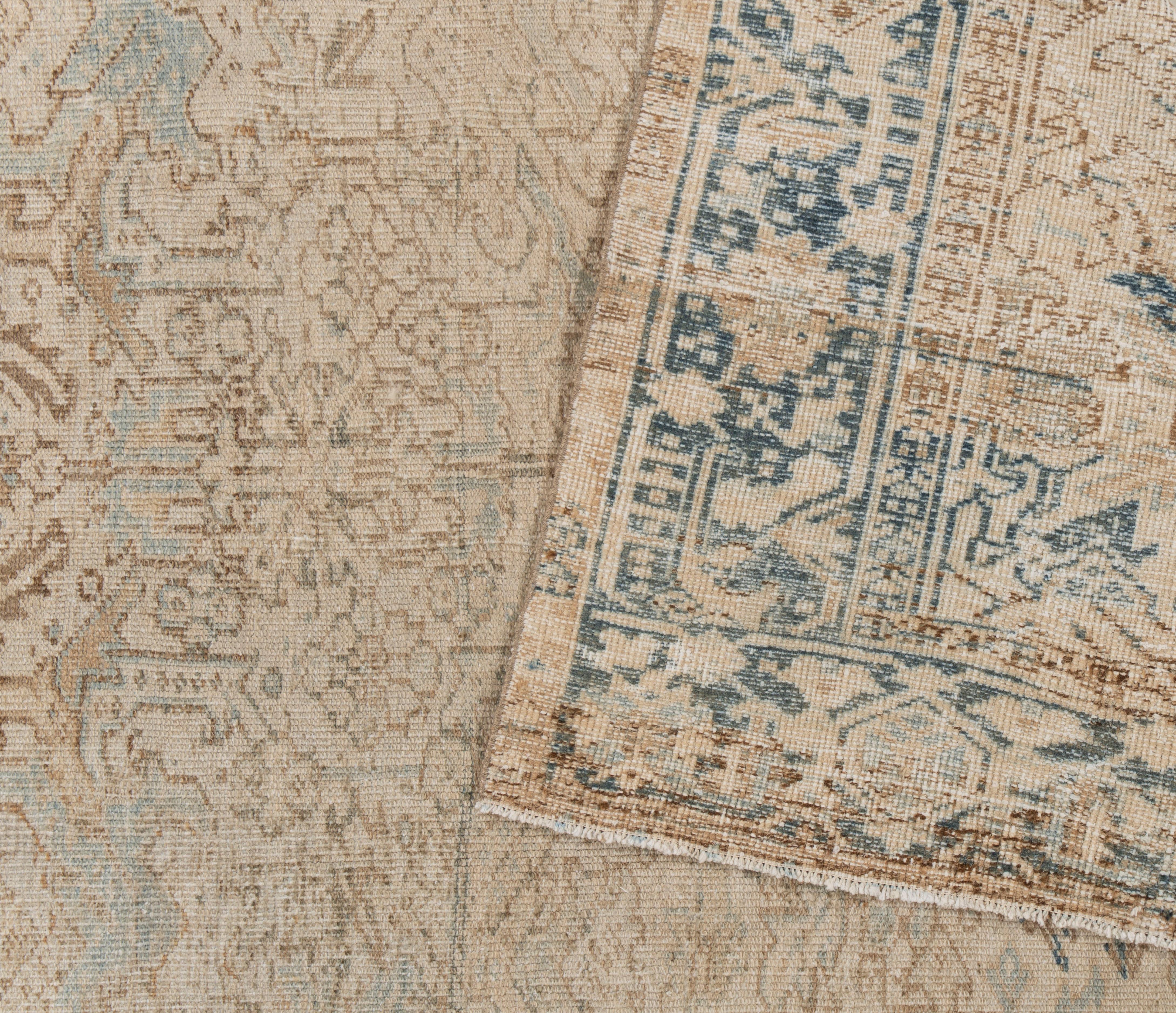 Vintage Blau Persisch Heriz Teppich 6' X 8'4 (Handgeknüpft) im Angebot