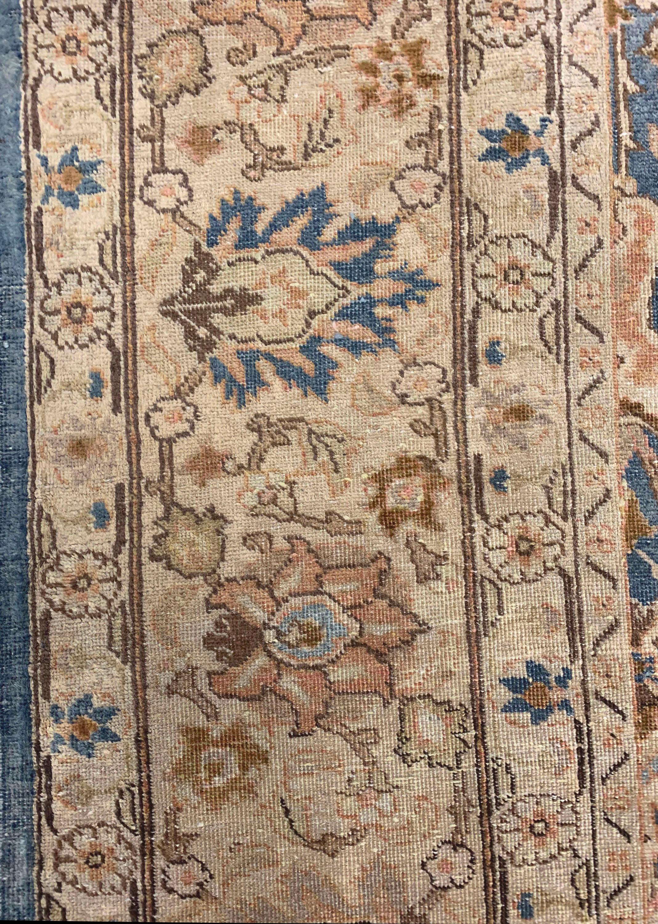 Vintage Blue Persian Tabriz Rug  8'5 x 11' in vendita 2