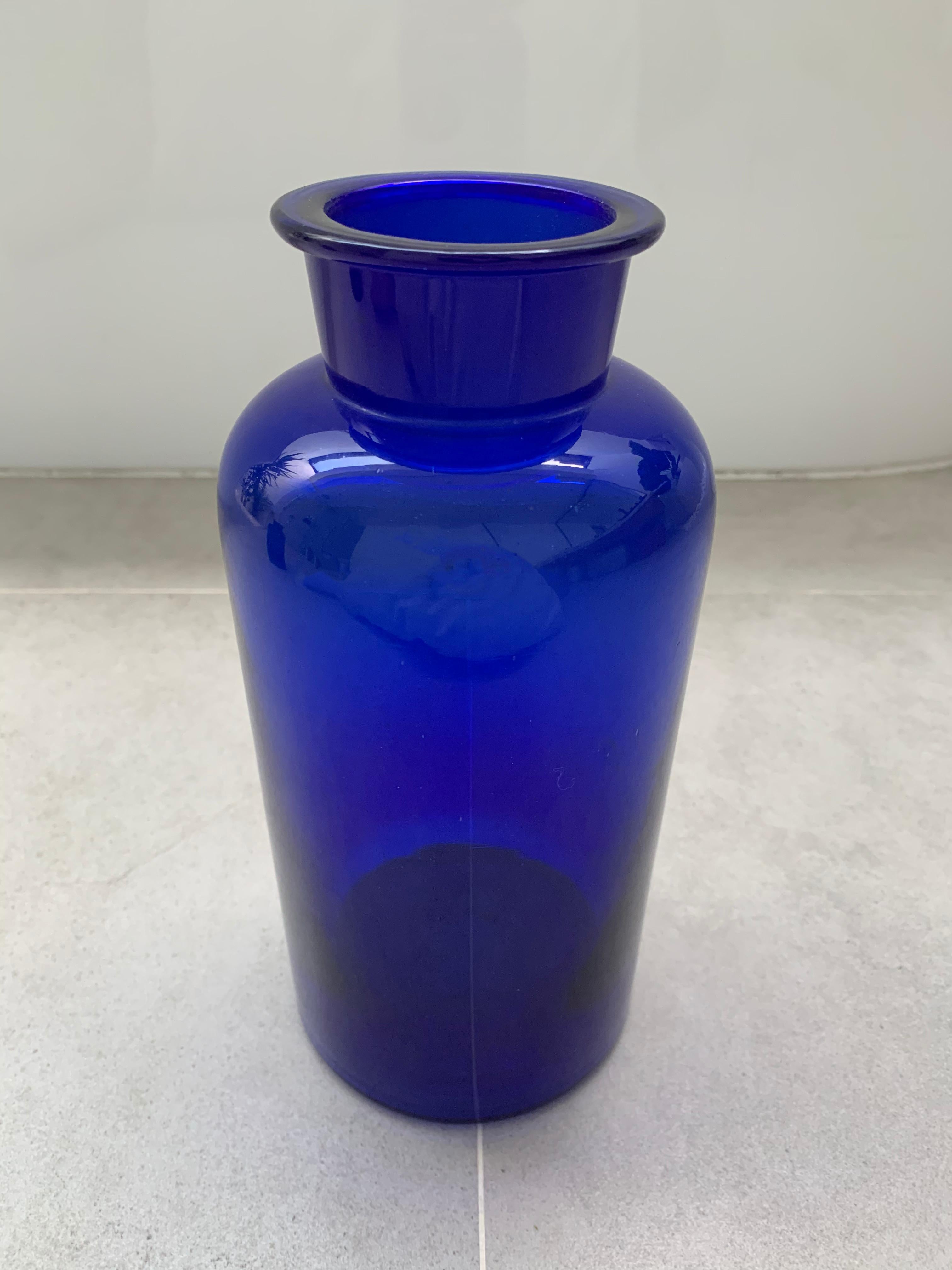 Dutch Vintage Cobalt Blue Pharmacy Bottles from Holland