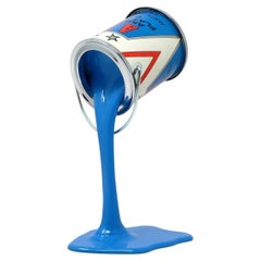 Tirelire d'accrochage APC pour peinture bleue pop art vintage