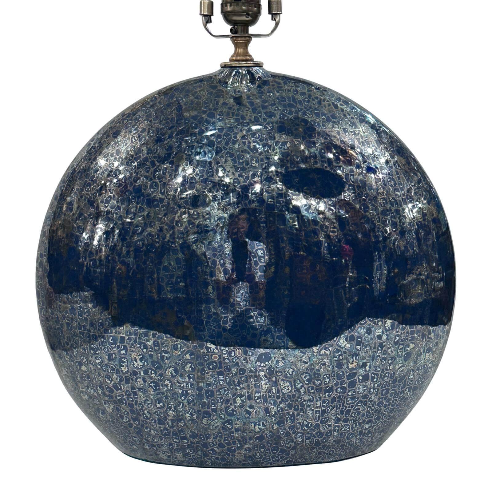 Late 20th Century Vintage Blue Porcelain Lamps For Sale