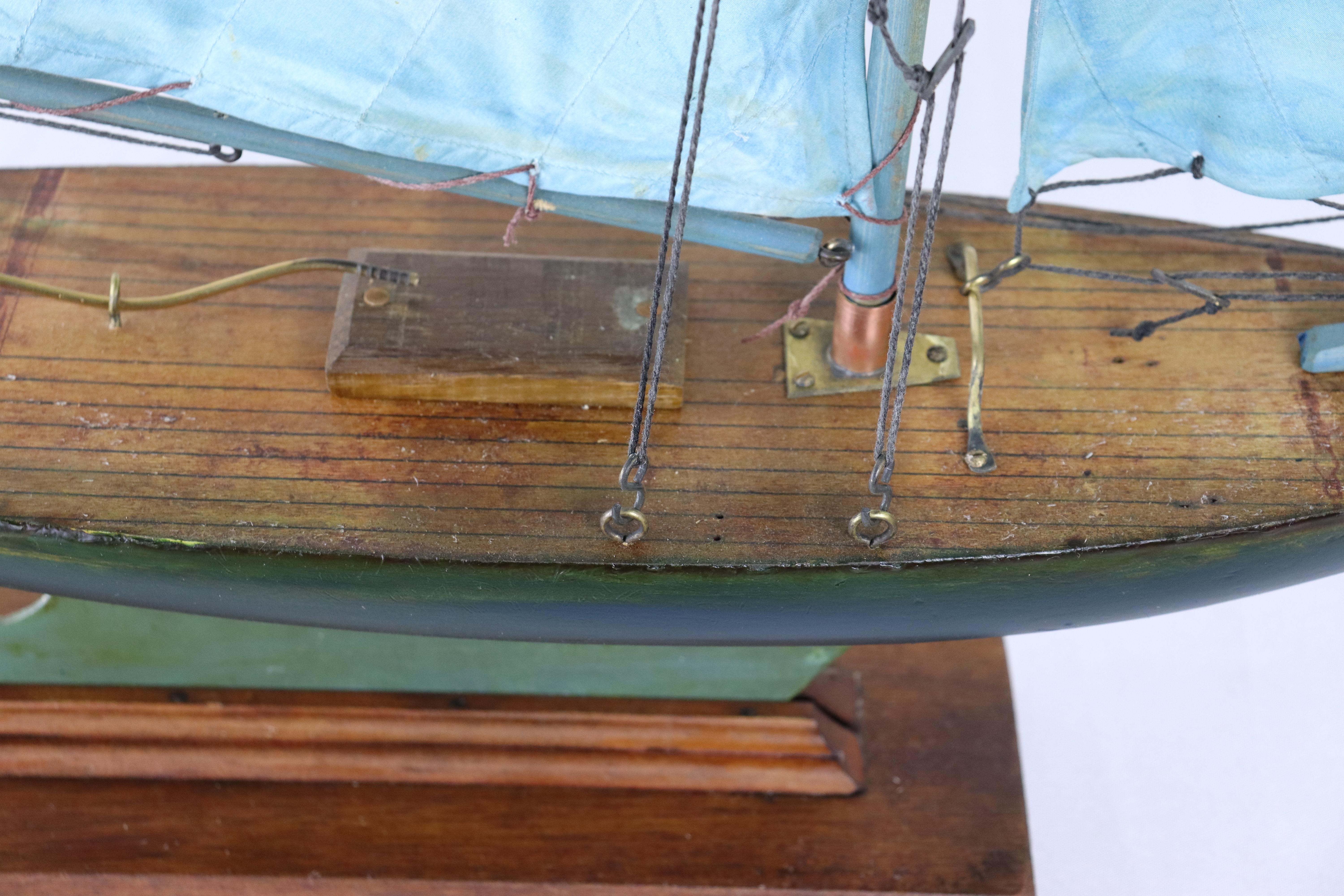 Vintage Blue Sail Pond Yacht - H For Sale 1