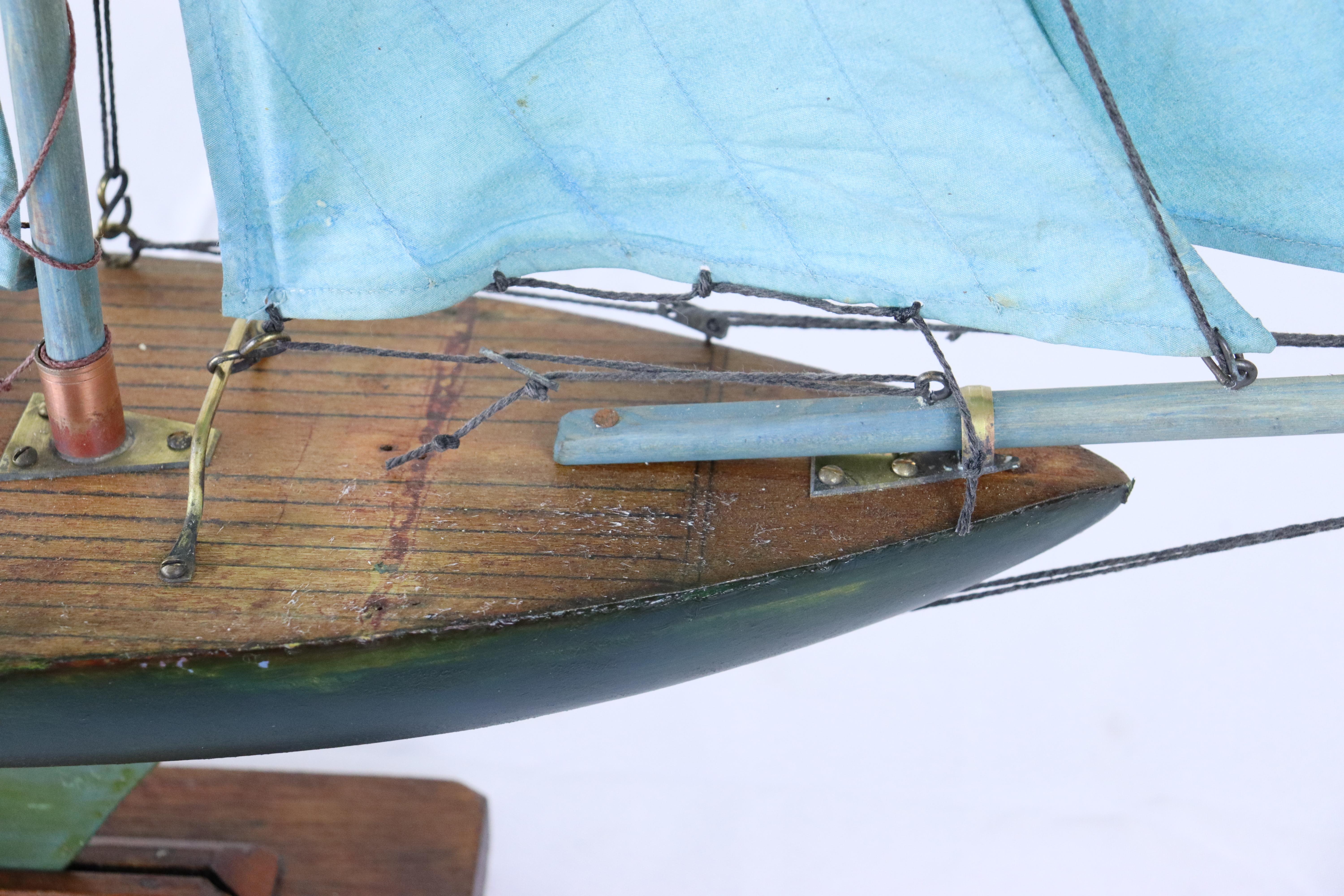 Vintage Blue Sail Pond Yacht - I For Sale 1