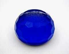 Vintage Blue Saint Louis Art Glass Paperweight
