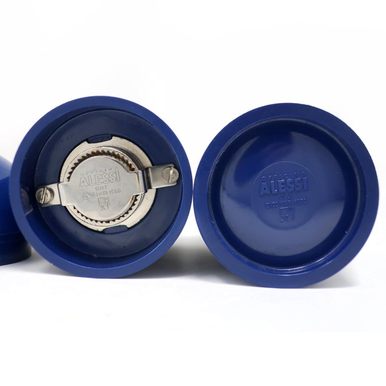 Vintage Blue Salt Shaker and Pepper Grinder by Enzo Mari For Sale at ...