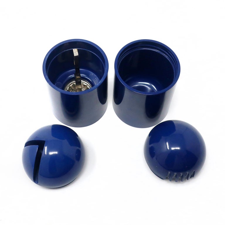 Vintage Blue Salt Shaker and Pepper Grinder by Enzo Mari For Sale at ...