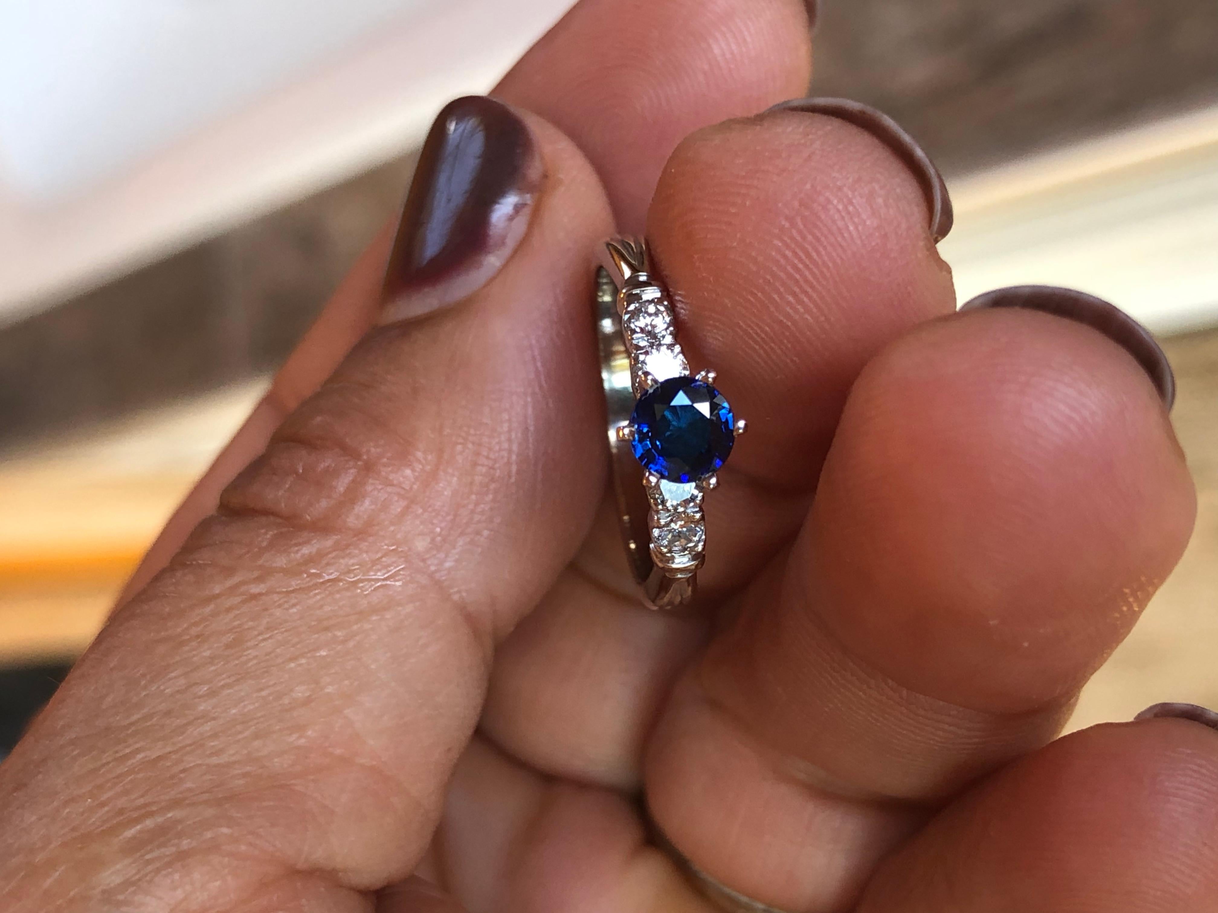 vintage blue diamond ring