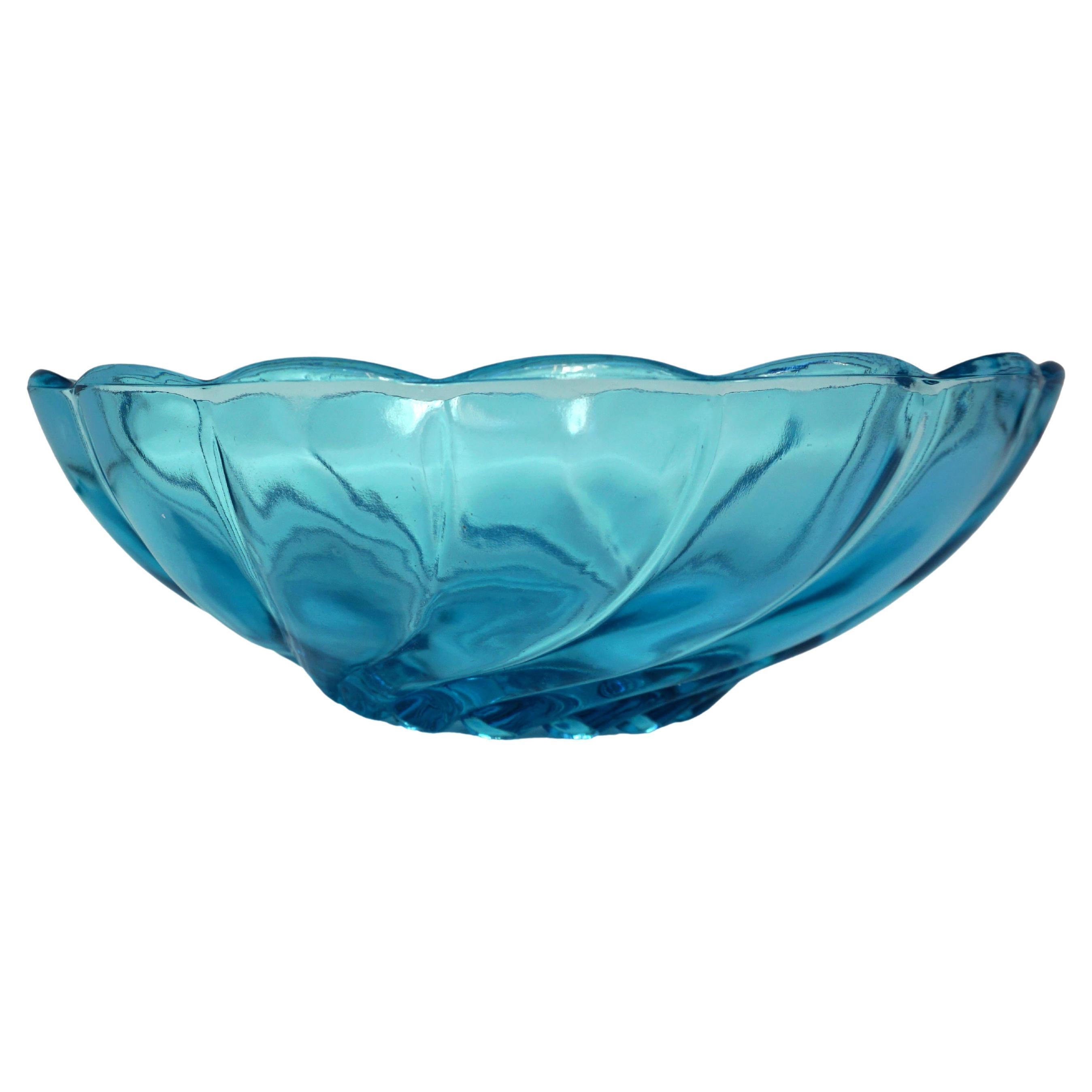 Vintage Blue Seachell Swirl Bowl, Represented For Sale