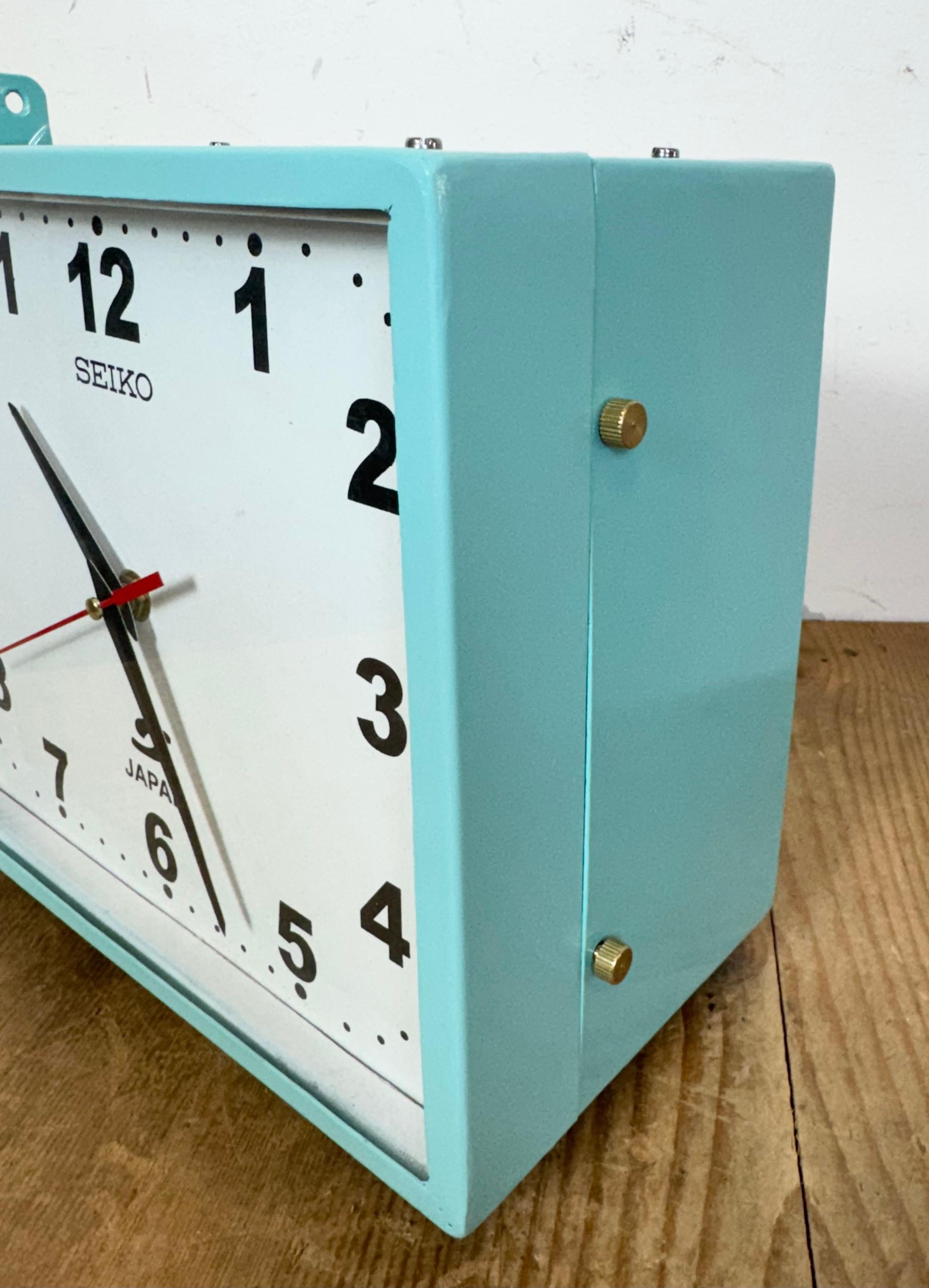 Horloge murale bleue Seiko Maritime à double face, années 1970 en vente 4