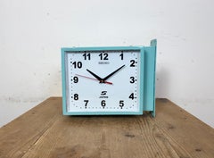 Vintage Blue Seiko Maritime Double-Sided Wall Clock, 1970s
