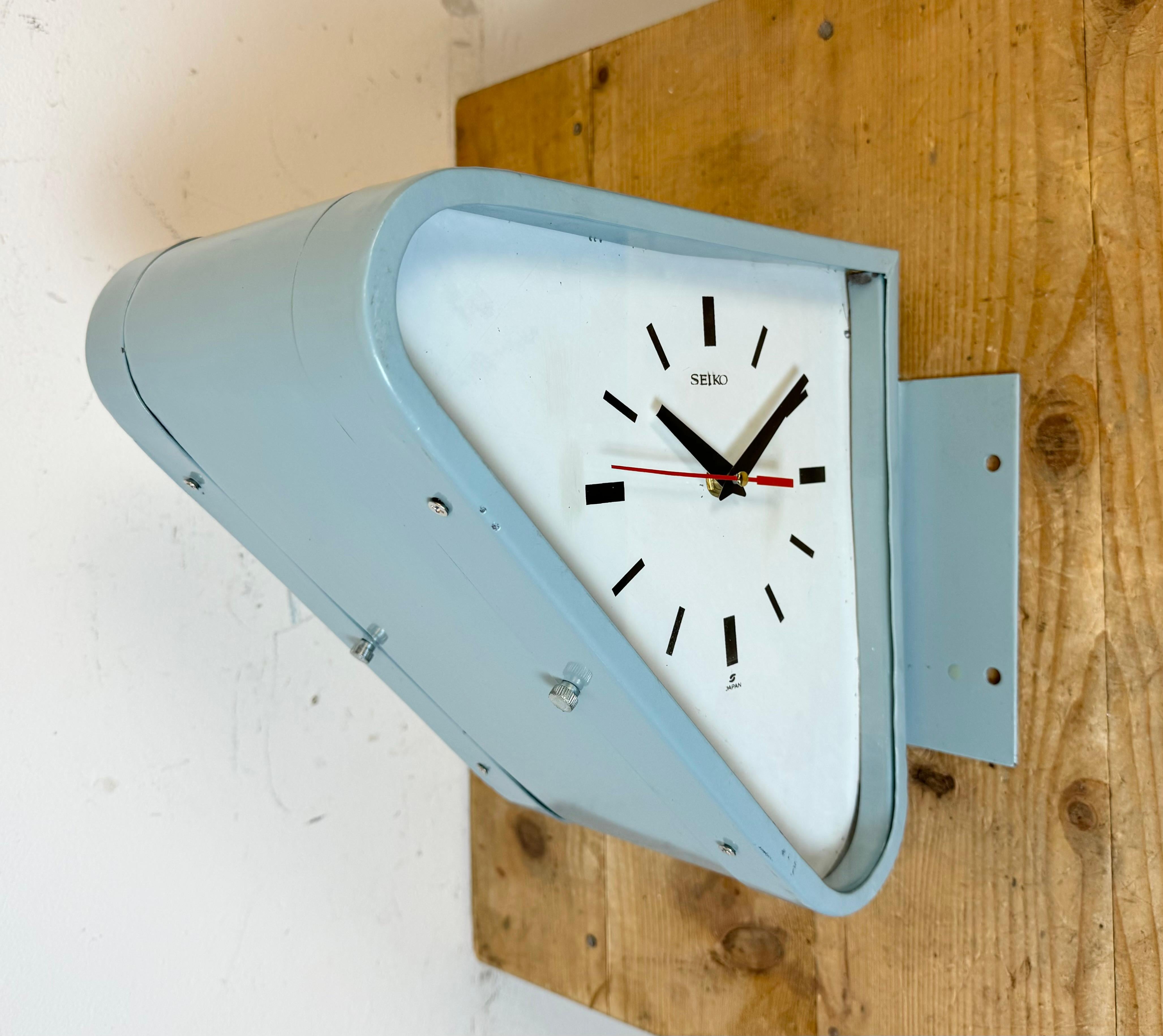 Vintage Blue Seiko Maritime Double-Sided Wall Clock, 1970s 2