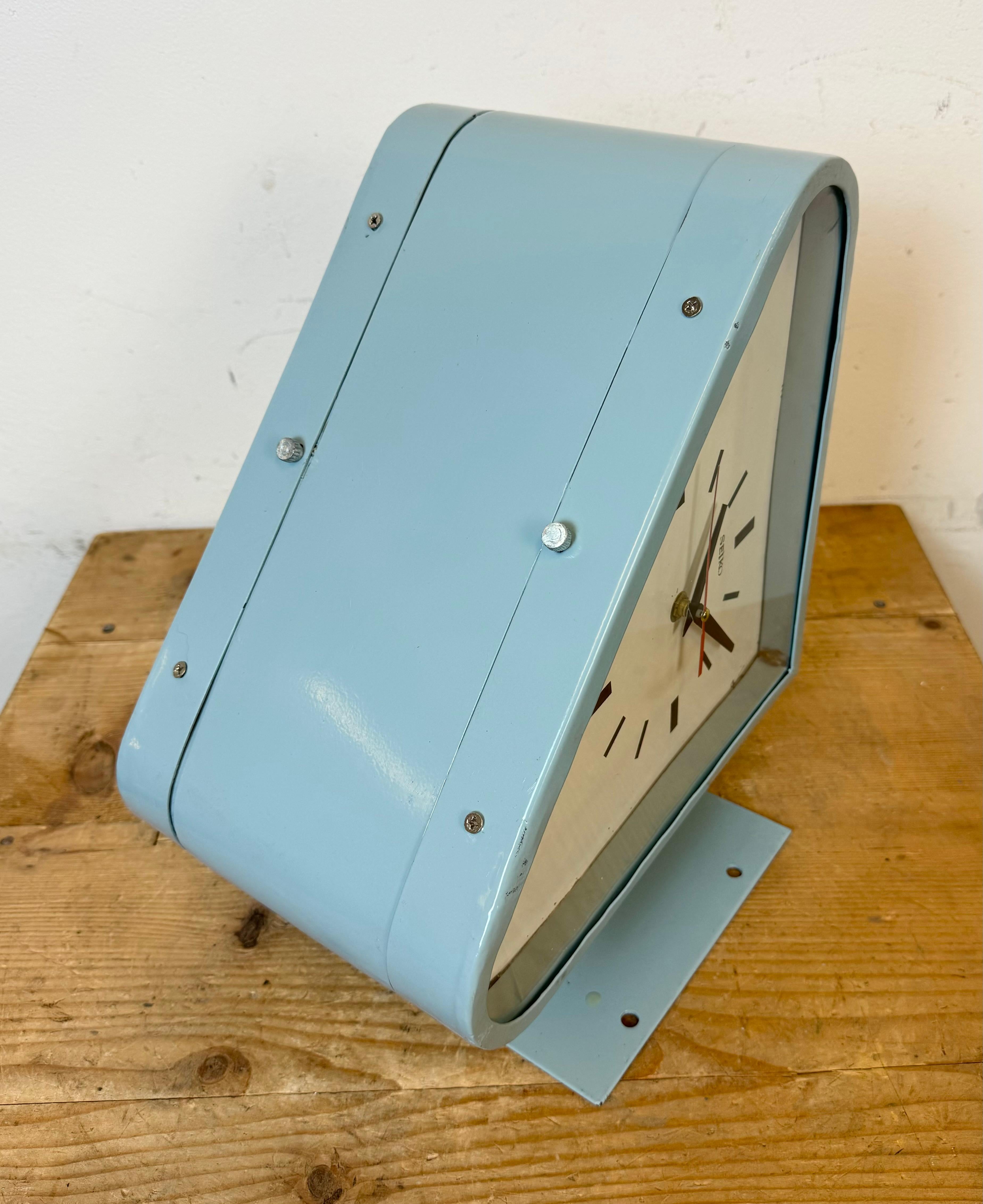 Vintage Blue Seiko Maritime Double-Sided Wall Clock, 1970s 3